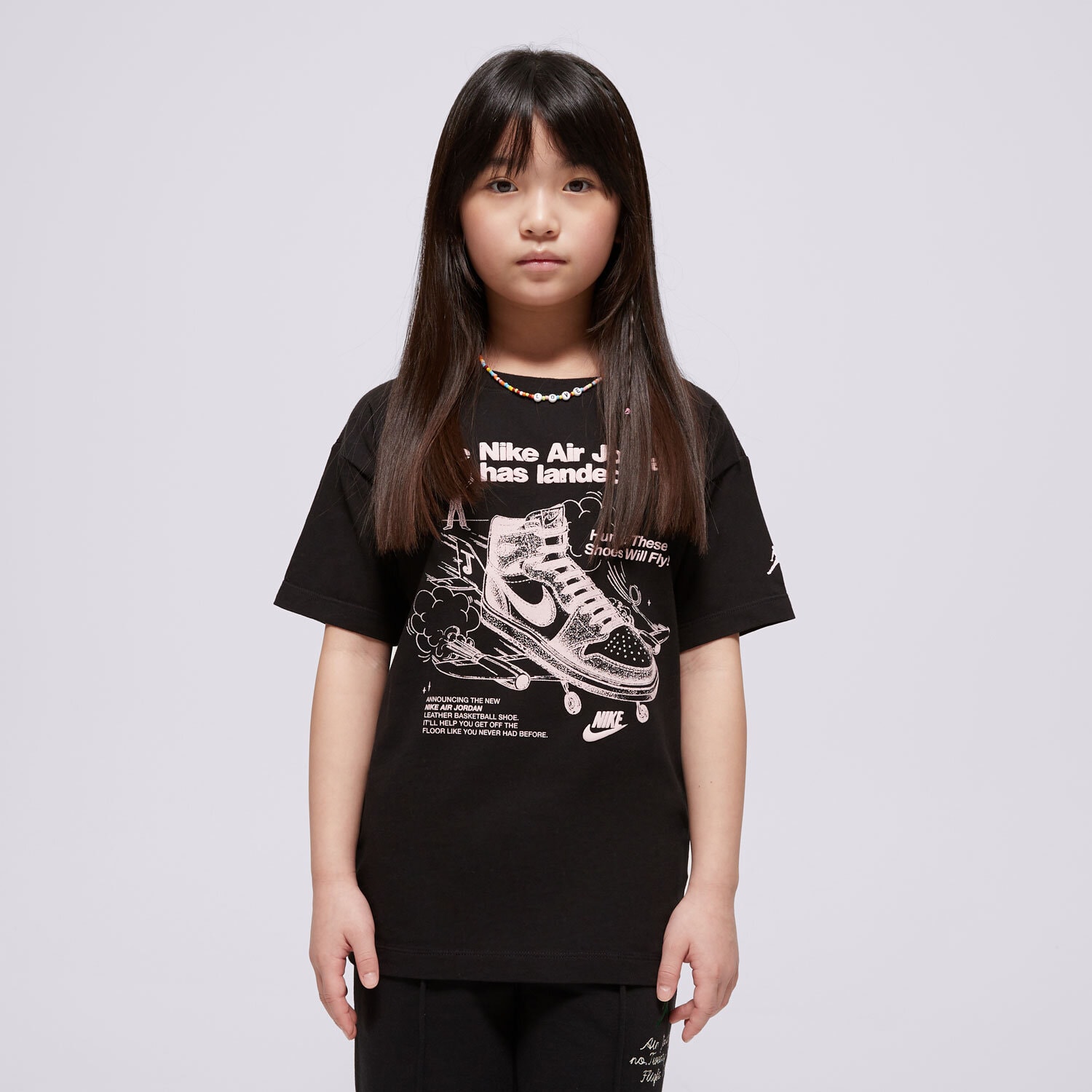 dětské tričko JORDAN TRIČKO JDG W J SS OS GFX TEE GIRL 45D645-023 ČERNÁ