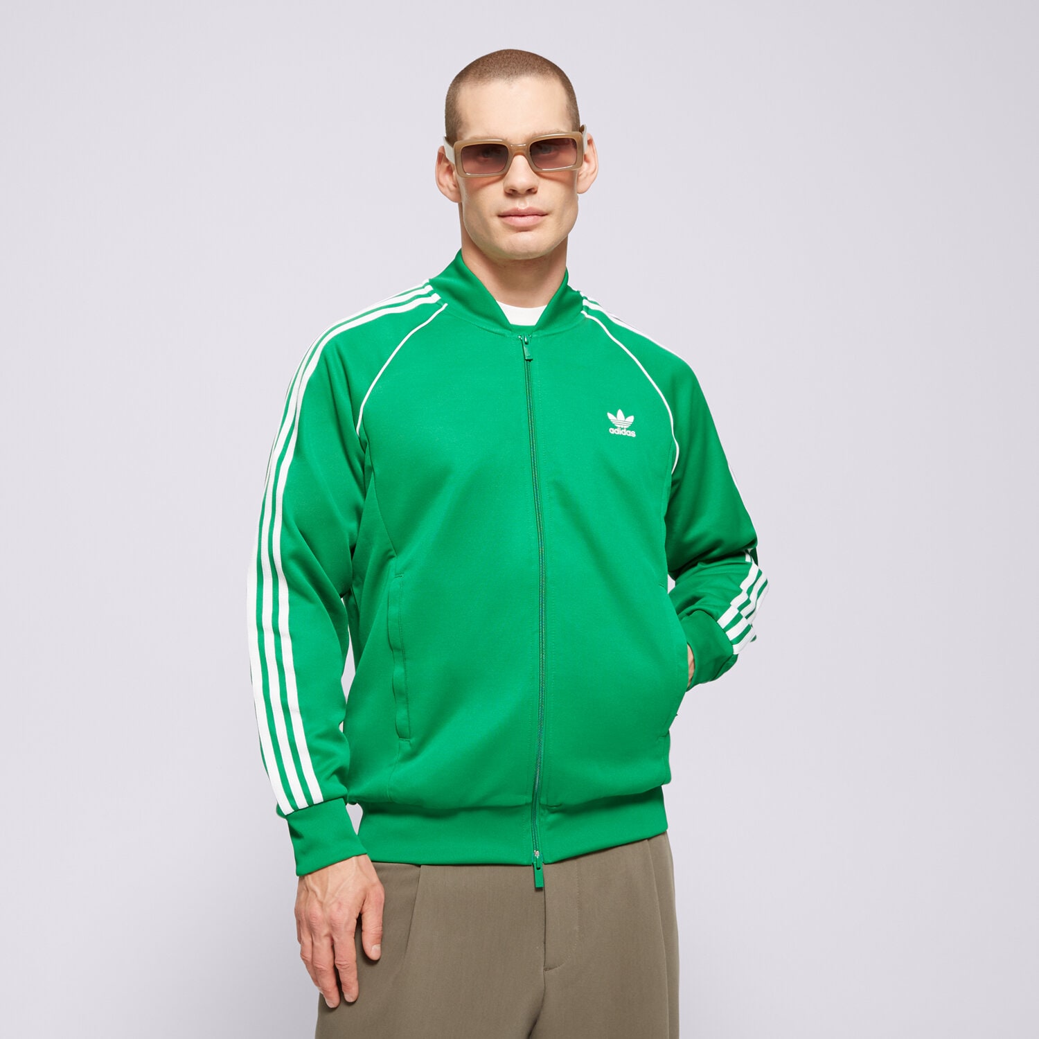 pánská mikina ADIDAS MIKINA ROZEPÍNACÍ SST TT IK3514 ZELENÁ