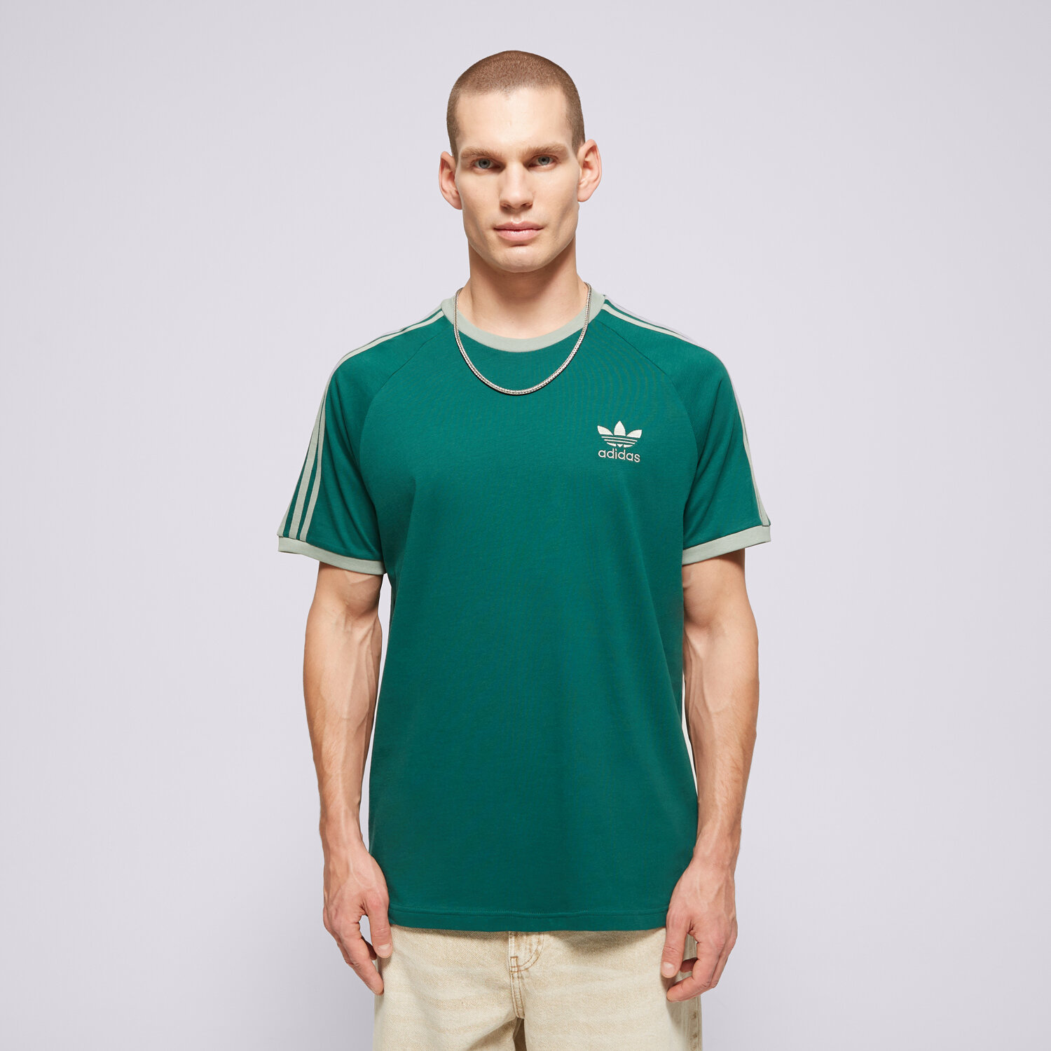 pánské tričko ADIDAS TRIČKO 3-STRIPES TEE JN7017 ZELENÁ