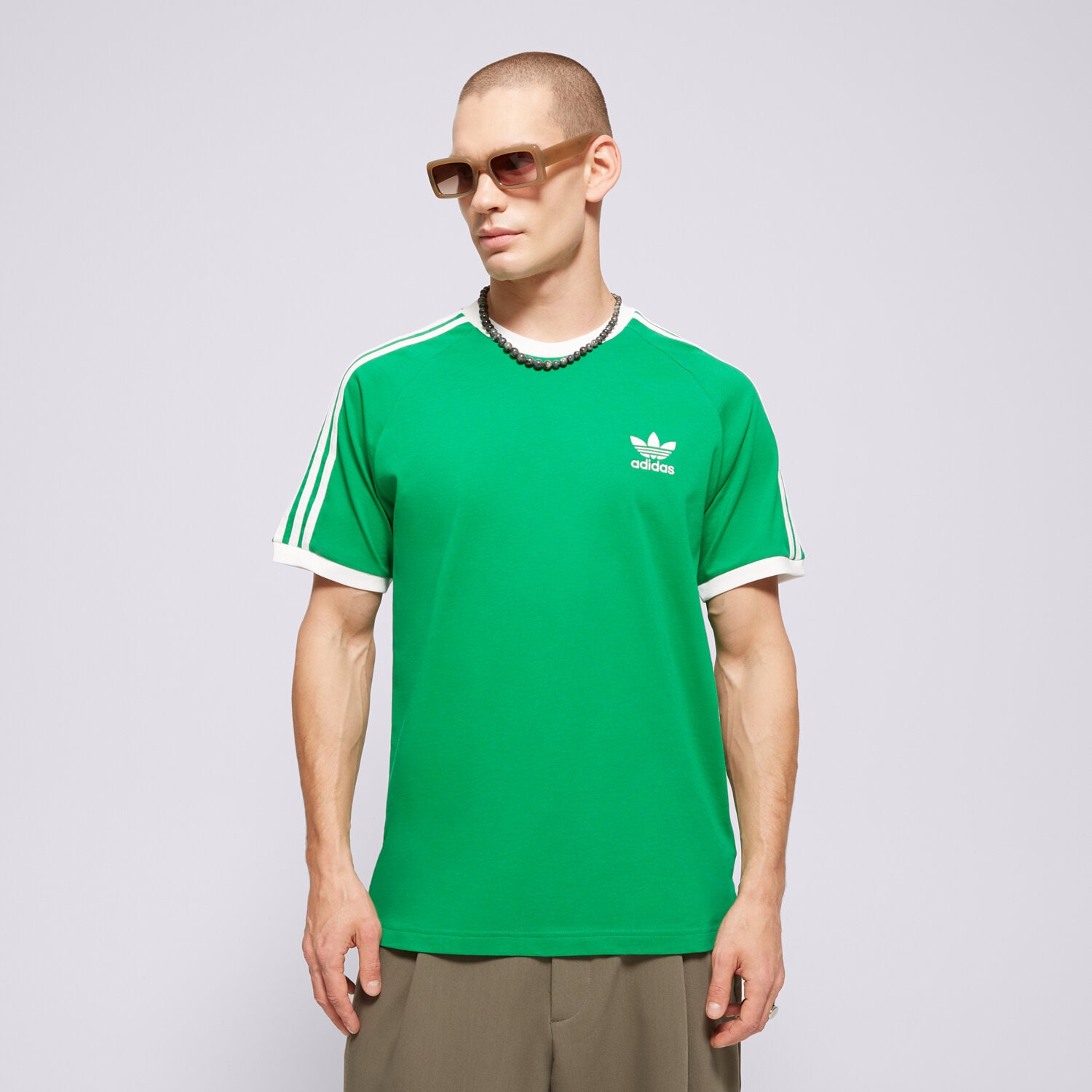 pánské tričko ADIDAS TRIČKO 3-STRIPES TEE IM0410 ZELENÁ
