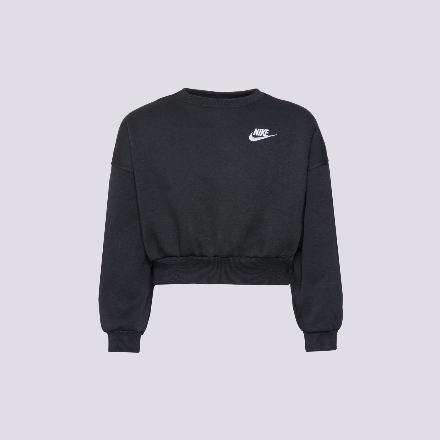dětská mikina NIKE MIKINA G NSW CLUB FLC BXY CRW LBR GIRL FZ9244-010 ČERNÁ
