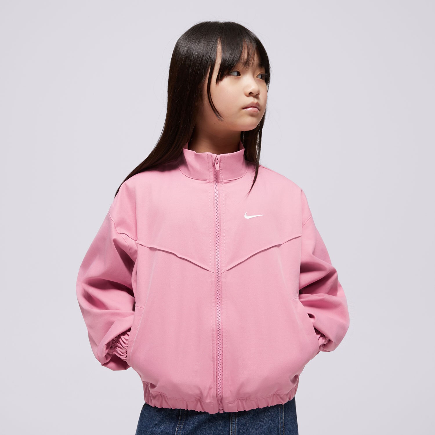 dětské tričko NIKE BUNDA G NSW LTWT OVRSZD JKT STY STAR GIRL FZ5557-646 RŮŽOVÁ