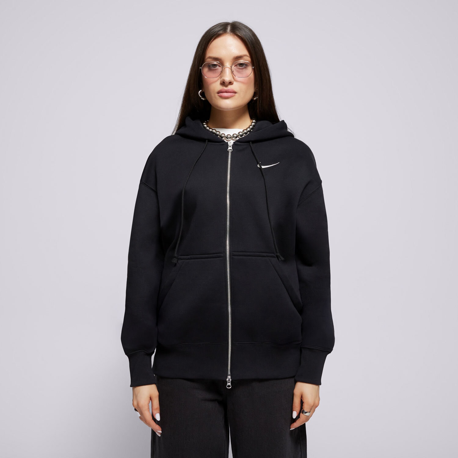 dámská mikina NIKE MIKINA ROZEPÍNACÍ W NSW PHNX FLC FZ OS HOODIE PHOENIX DQ5758-010 ČERNÁ