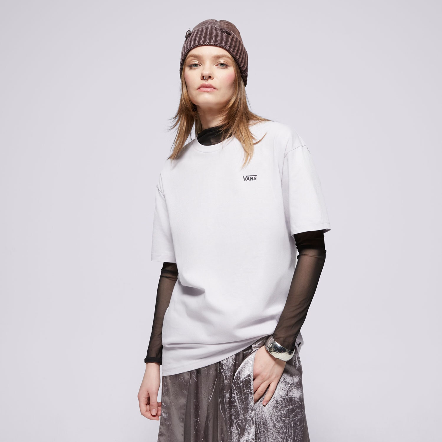 dámské tričko VANS TRIČKO LEFT CHEST LOGO TEE EM VN0A7RSRUUI1 FIALOVÁ