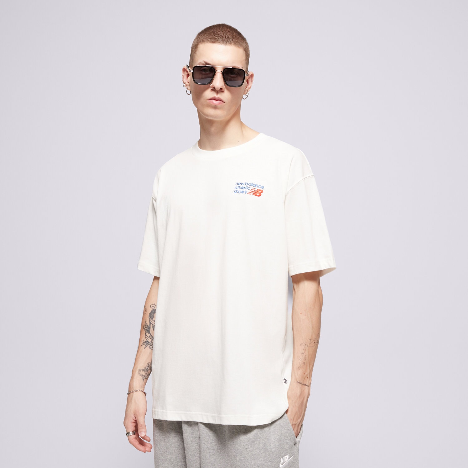 pánské tričko NEW BALANCE TRIČKO ATHLETICS PREMIUM LOGO TRIČKO MT41908SST BÍLÁ