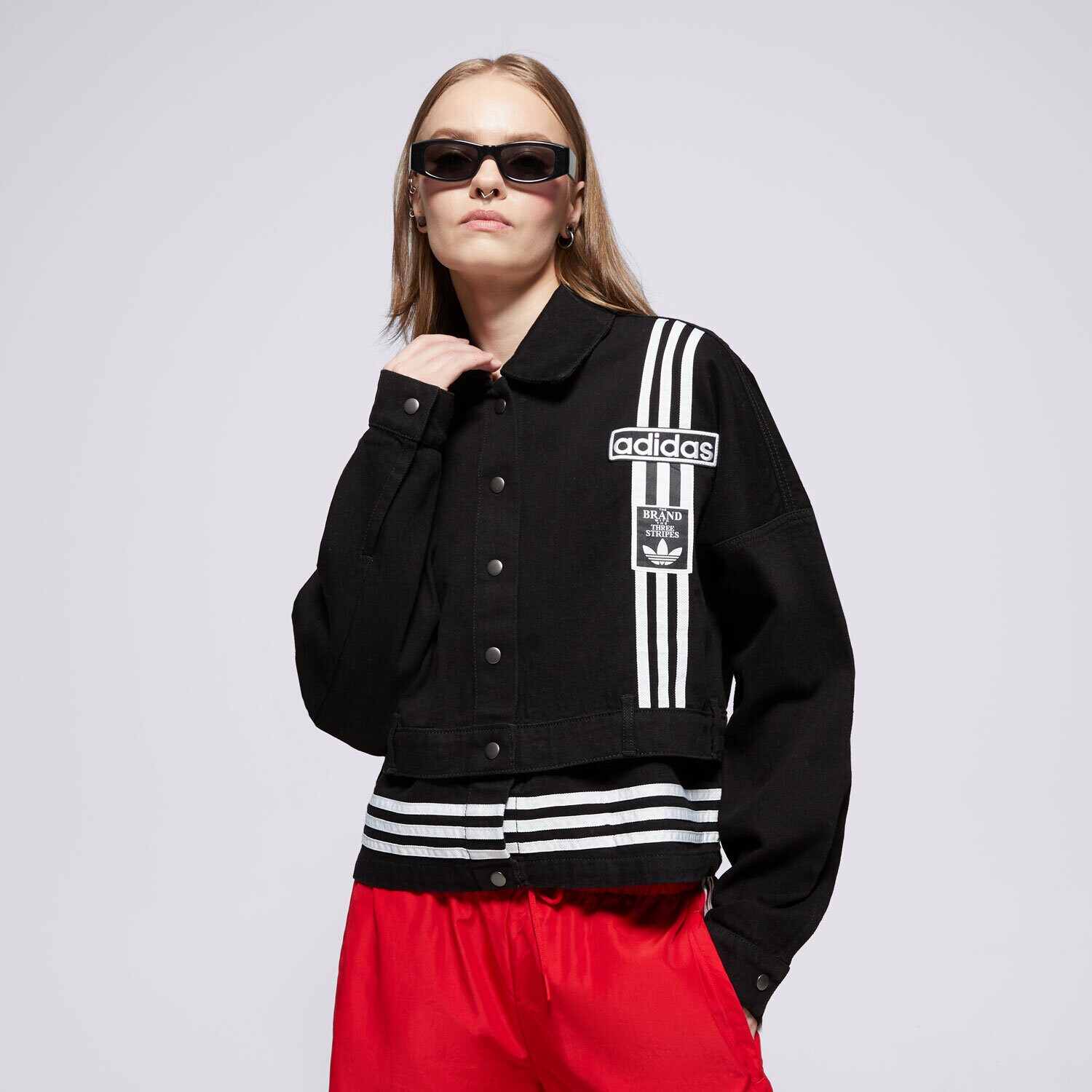 Přechodná bunda dámská (podzimní, jarní) ADIDAS BUNDA DENIM TRACK TOP JJ3095 ČERNÁ