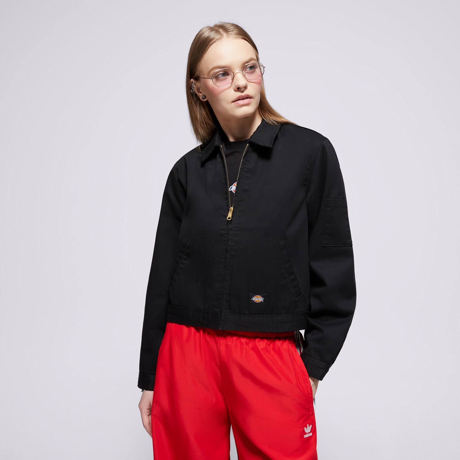 Přechodná bunda dámská (podzimní, jarní) DICKIES BUNDA LINED EISENHOWER CROP W REC DK0A4Z23BLK1 ČERNÁ