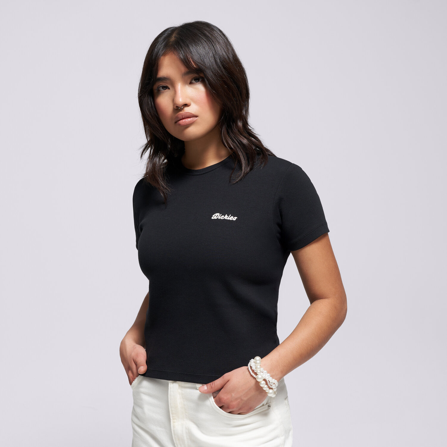 dámské tričko DICKIES TRIČKO LEWISTOWN EMBRO SS TEE W DK0A4Z8JBLK1 ČERNÁ