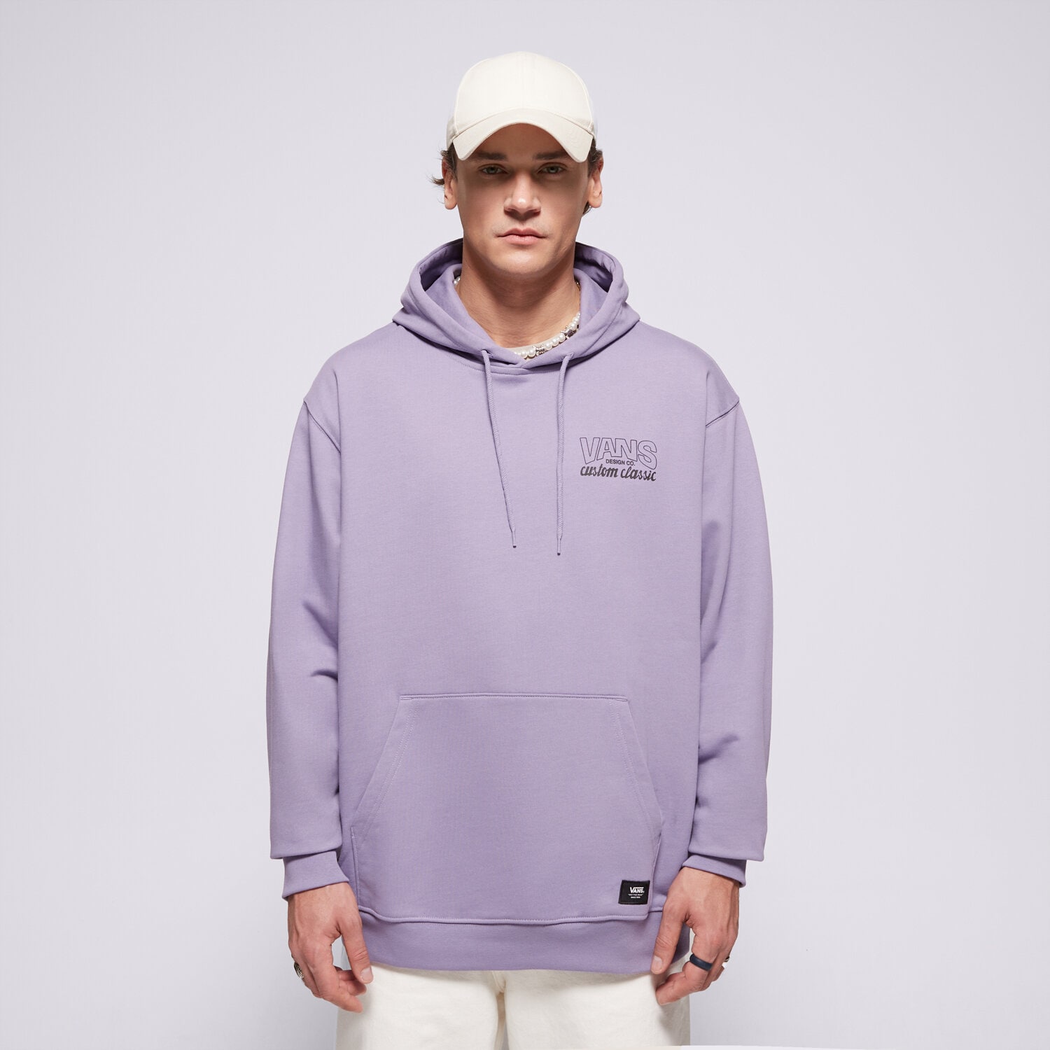 pánská mikina VANS MIKINA S KAPUCÍ SHOP FRONT PULLOVER VN000NHR6PH FIALOVÁ