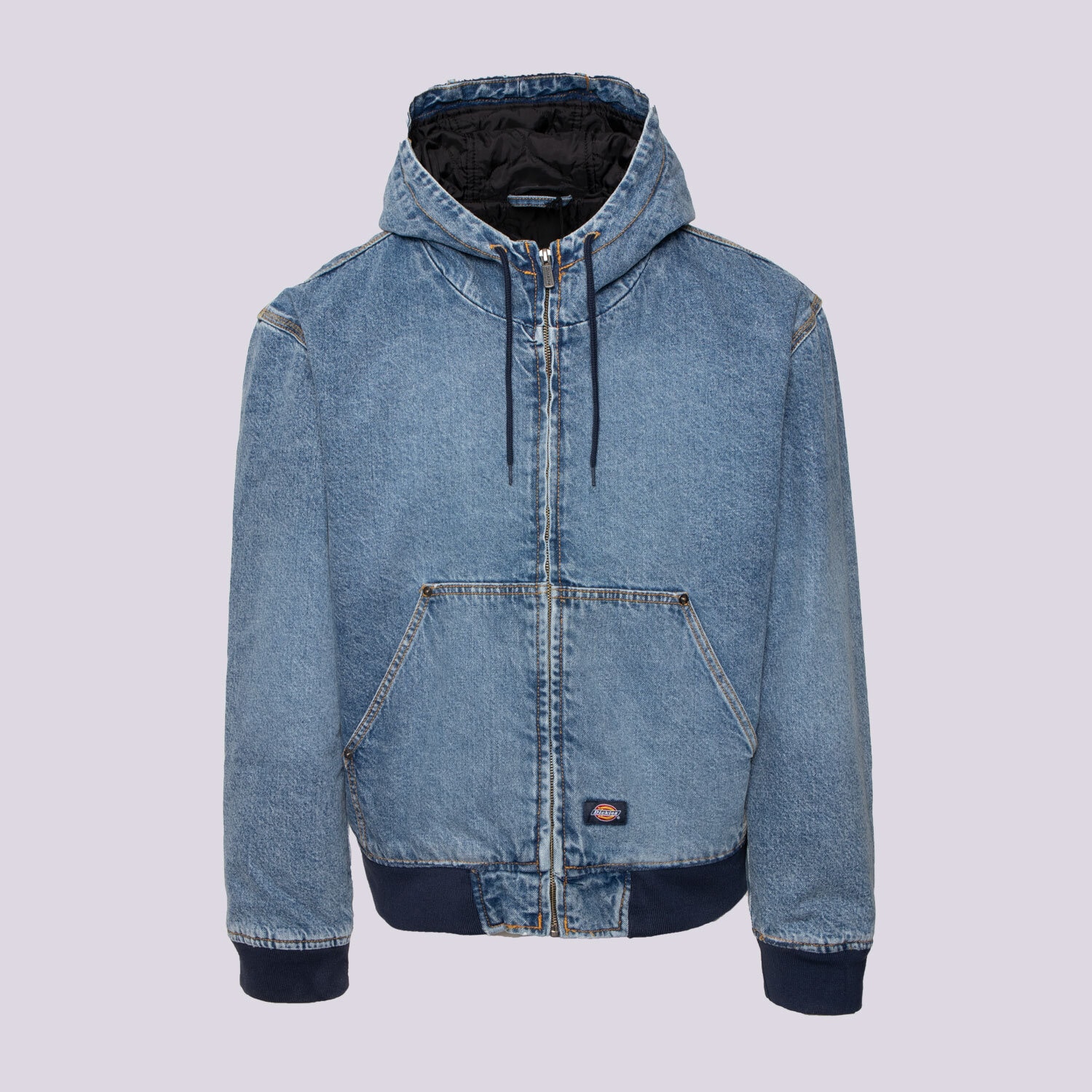 Přechodná bunda pánská (podzimní, jarní) DICKIES BUNDA DICKIES HOODED DENIM JACKET DK0A4ZAPK211 MODRÁ