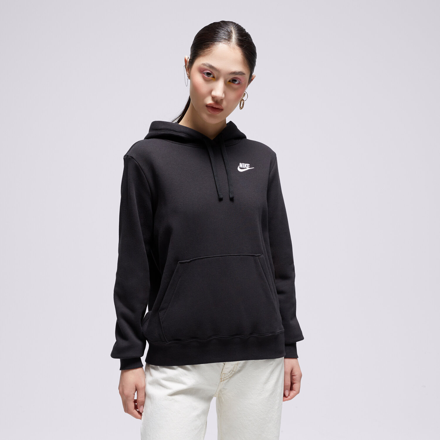 dámská mikina NIKE MIKINA S KAPUCÍ W NSW CLUB FLC PO HDY STD DQ5793-010 ČERNÁ