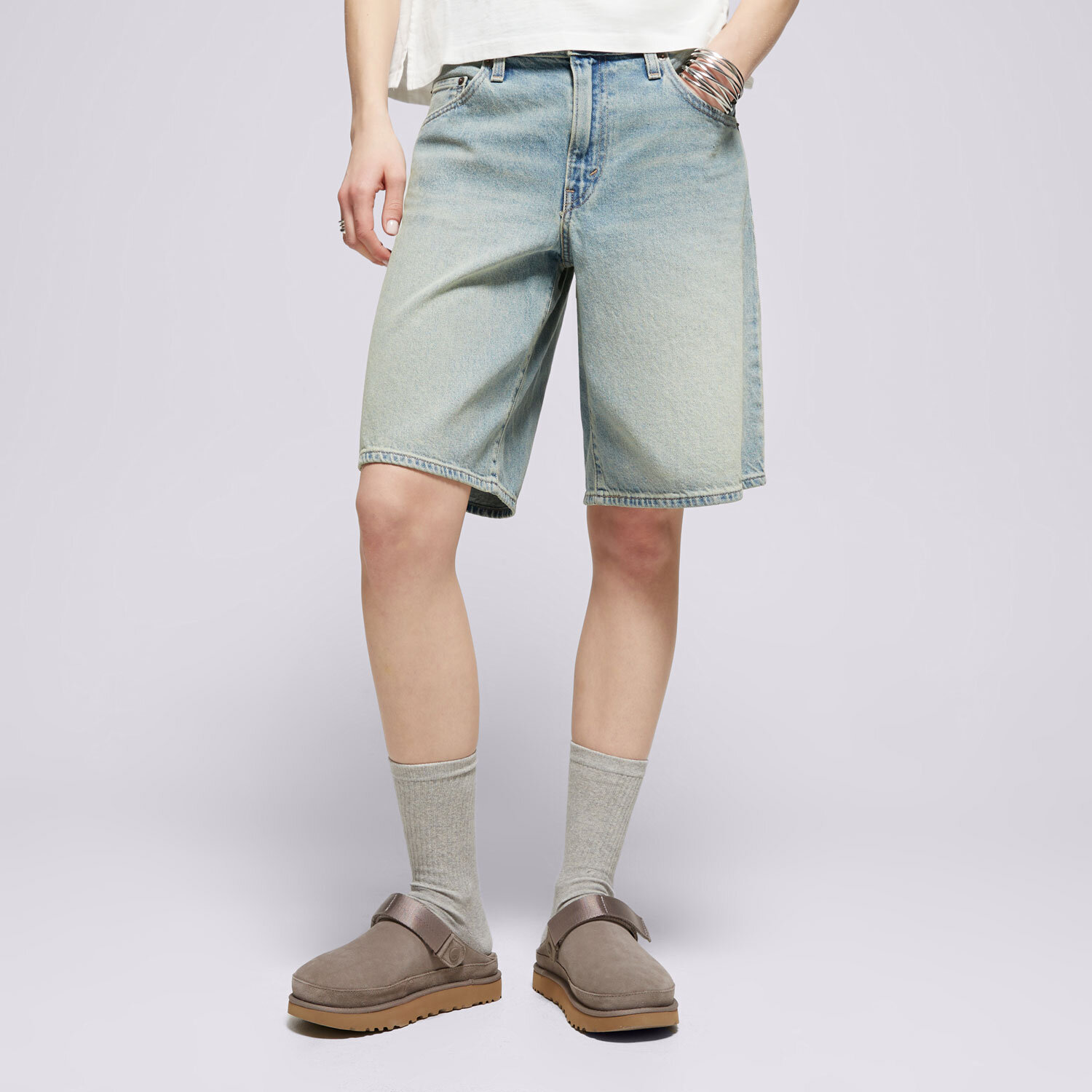 dámské kraťasy LEVI'S ŠORTKY  BAGGY DAD JORT 000MJ-0002 MODRÁ
