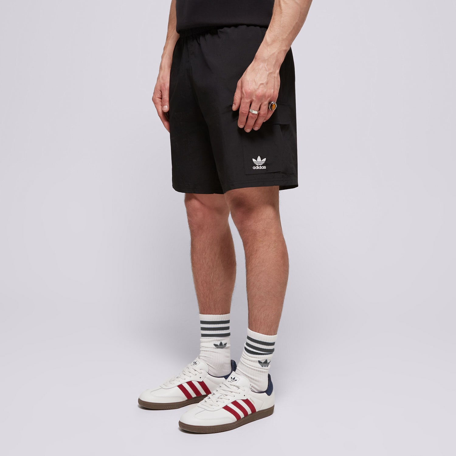 pánské kraťasy ADIDAS ŠORTKY  TREFOIL WOVEN CARGO JD0406 ČERNÁ