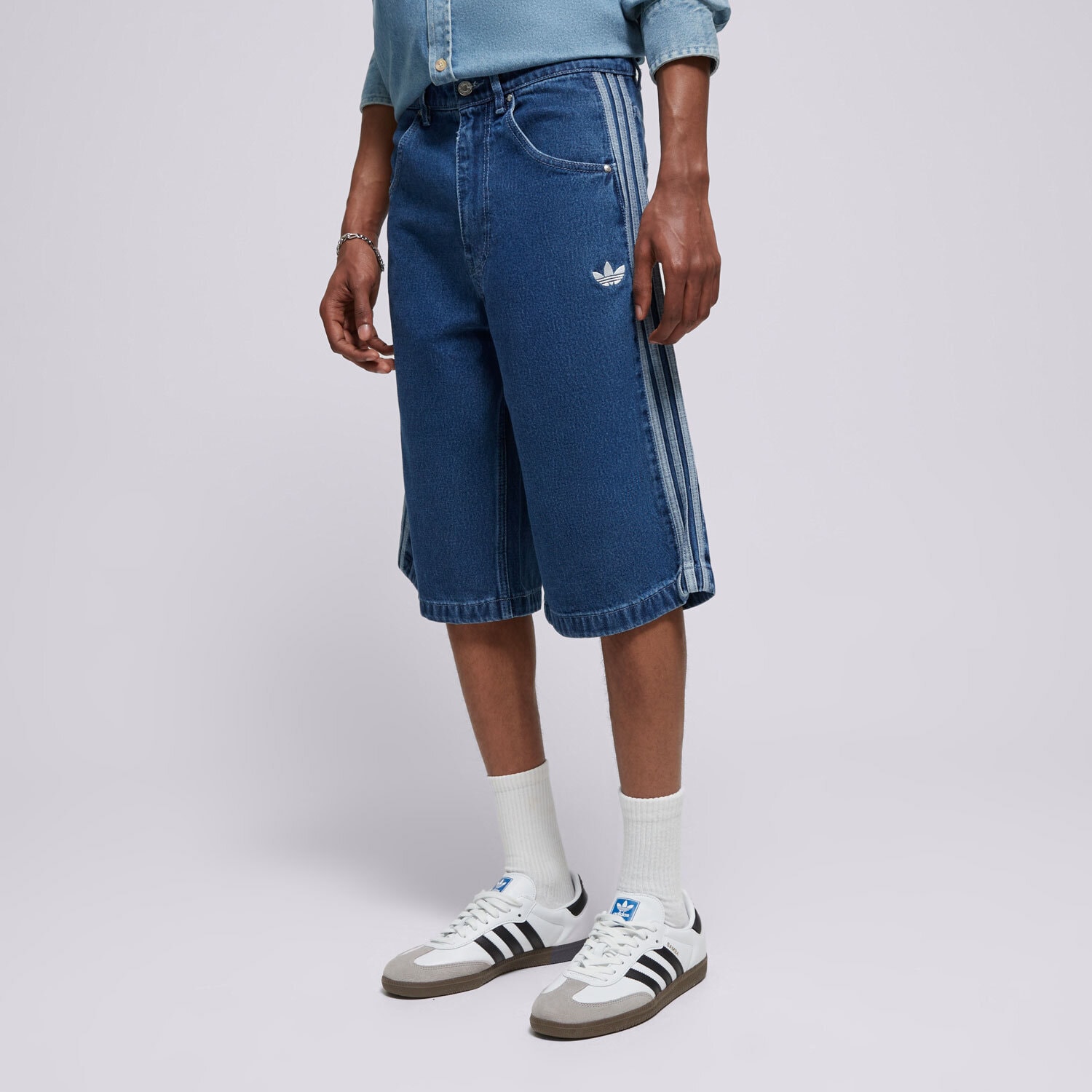 pánské kraťasy ADIDAS ŠORTKY  DENIM FB SHO JC6235 MODRÁ
