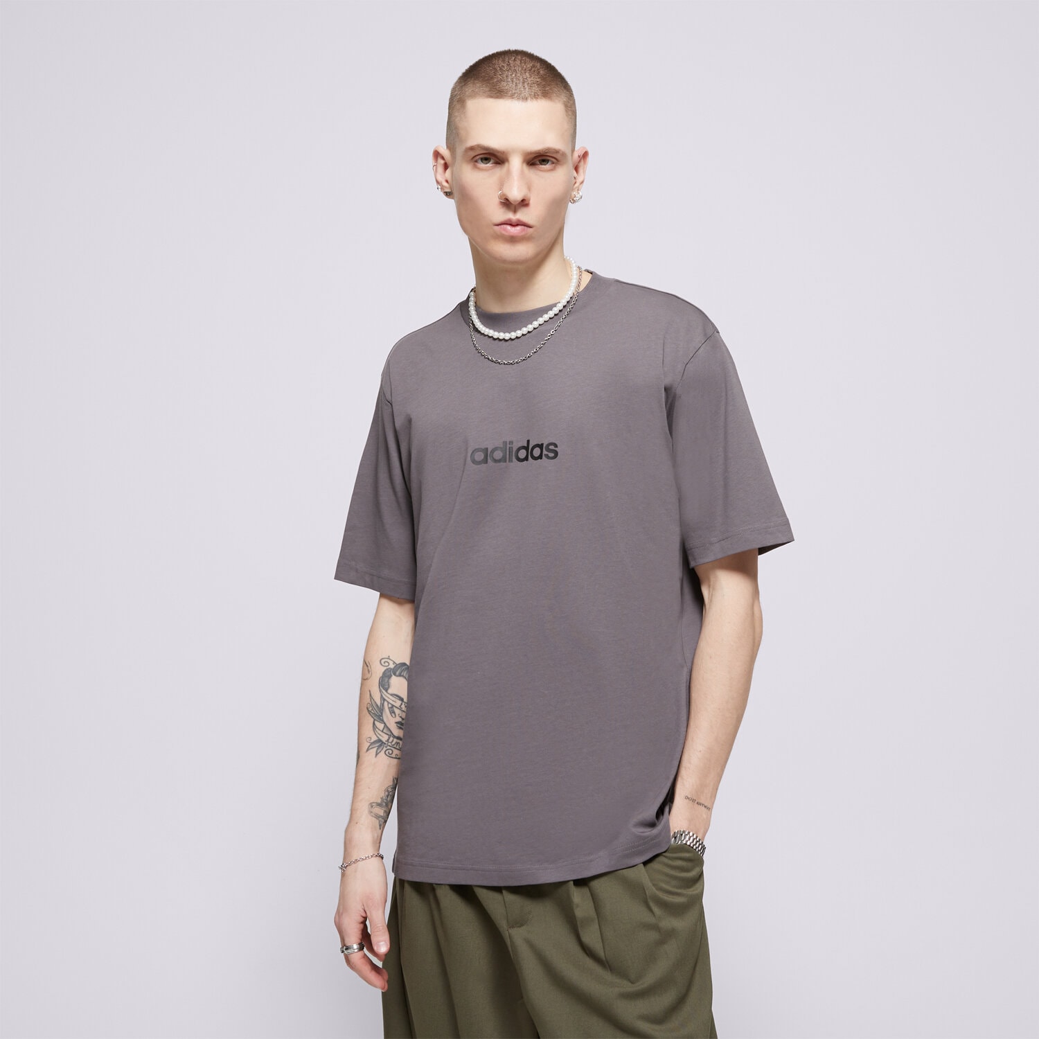 pánské tričko ADIDAS TRIČKO M LIN SJ T JE9005 ŠEDÁ