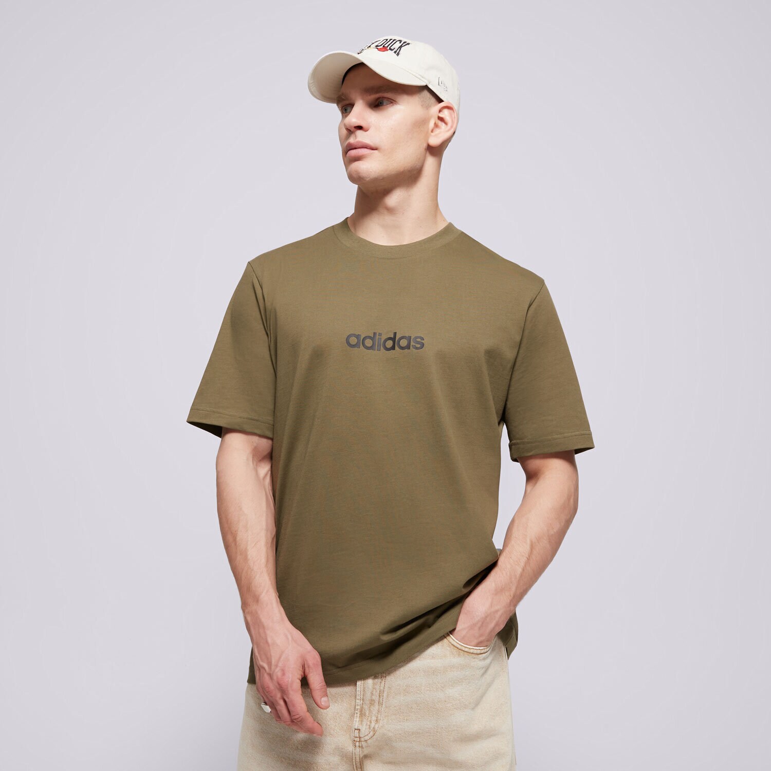 pánské tričko ADIDAS TRIČKO M LIN SJ T JE9001 KHAKI