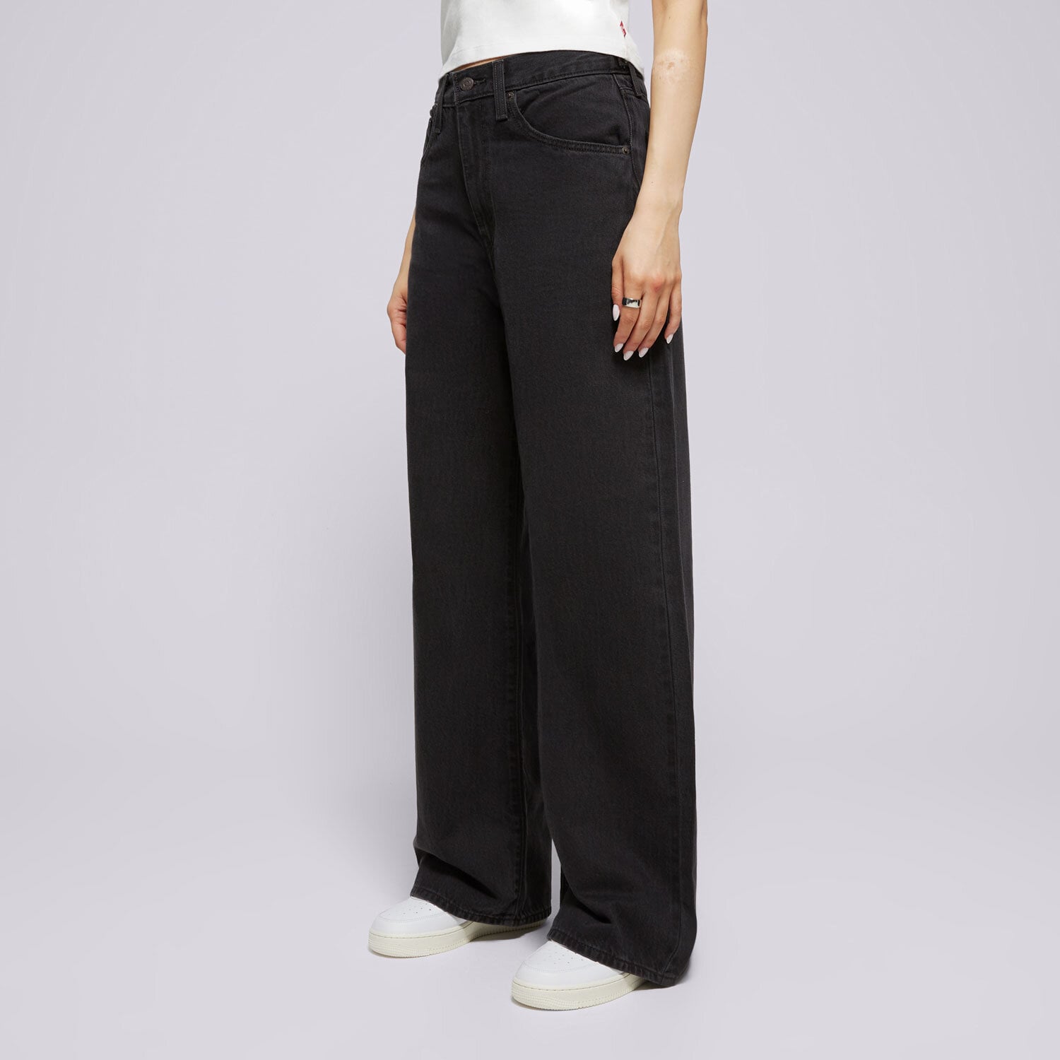 dámské kalhoty LEVI'S KALHOTY  CINCH BAGGY 001UP-0003 ČERNÁ
