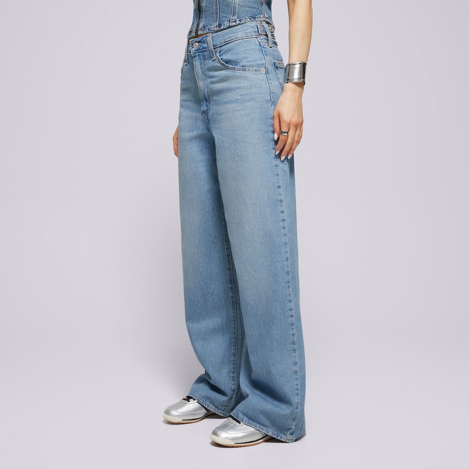 dámské kalhoty LEVI'S KALHOTY  CINCH BAGGY 001UP-0000 MODRÁ