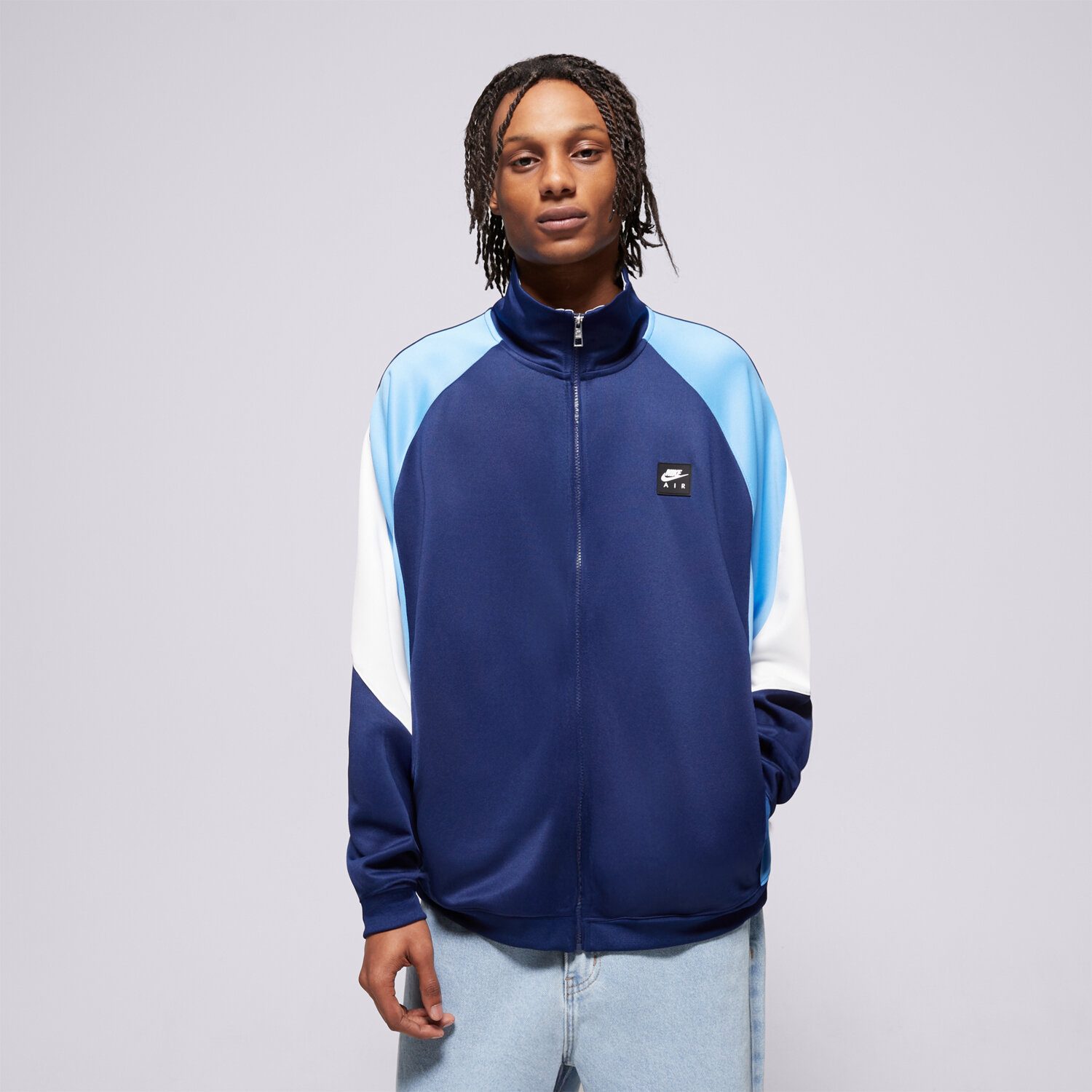 pánská mikina NIKE MIKINA ROZEPÍNACÍ M NIKE AIR PK FZ JKT HJ0632-492 TMAVOMODRÁ
