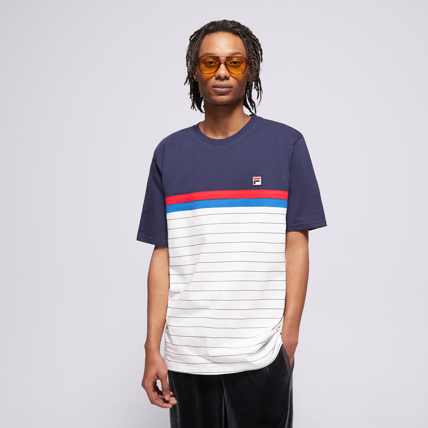 pánské tričko FILA TRIČKO CUT AND SEW WITH BB1 STRIPE SS25MH016410 VÍCEBAREVNÁ