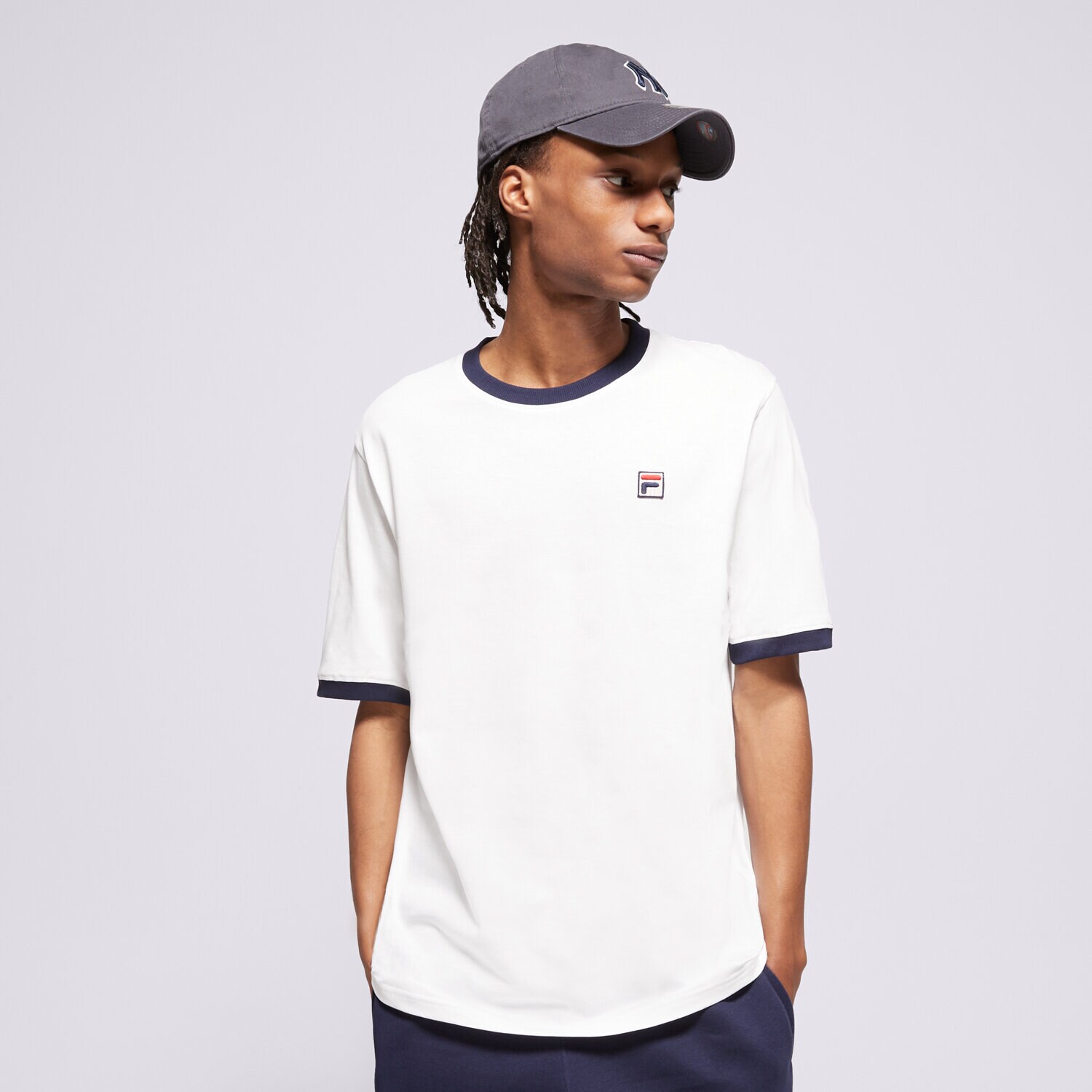 pánské tričko FILA TRIČKO CONTRAST RIB TEE LM1836AT101 BÍLÁ