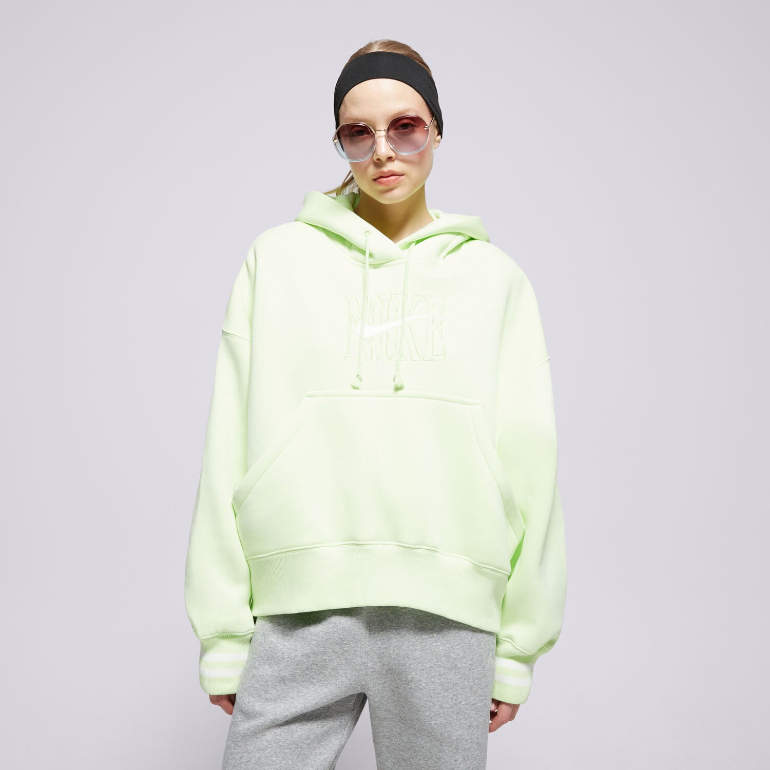 dámská mikina NIKE MIKINA S KAPUCÍ W   NSW PHNX FLC OOS GX PO HDY IB1984-360 ZELENÁ