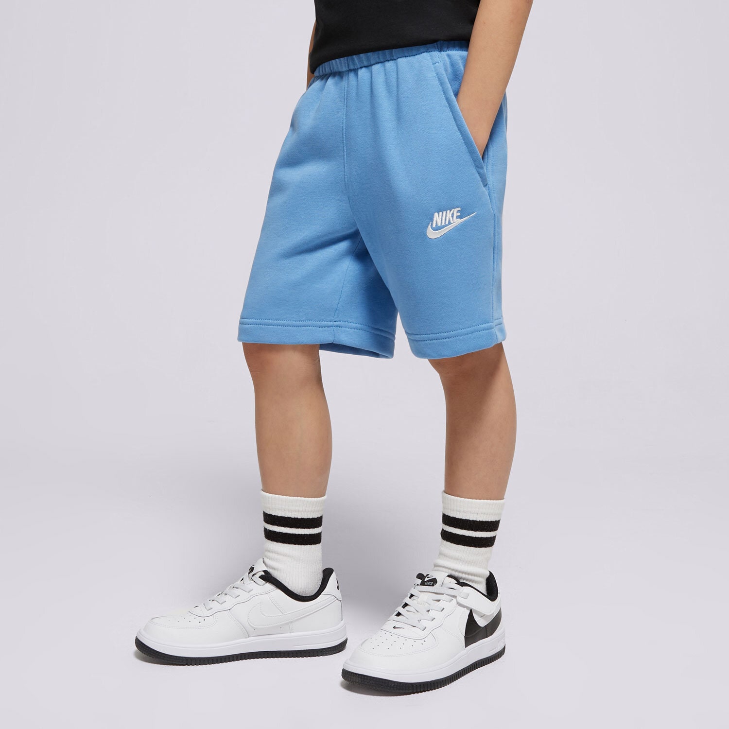 NIKE ŠORTKY  K NSW CLUB FT SHORT LBR BOY FD3015-489 ČERNÁ
