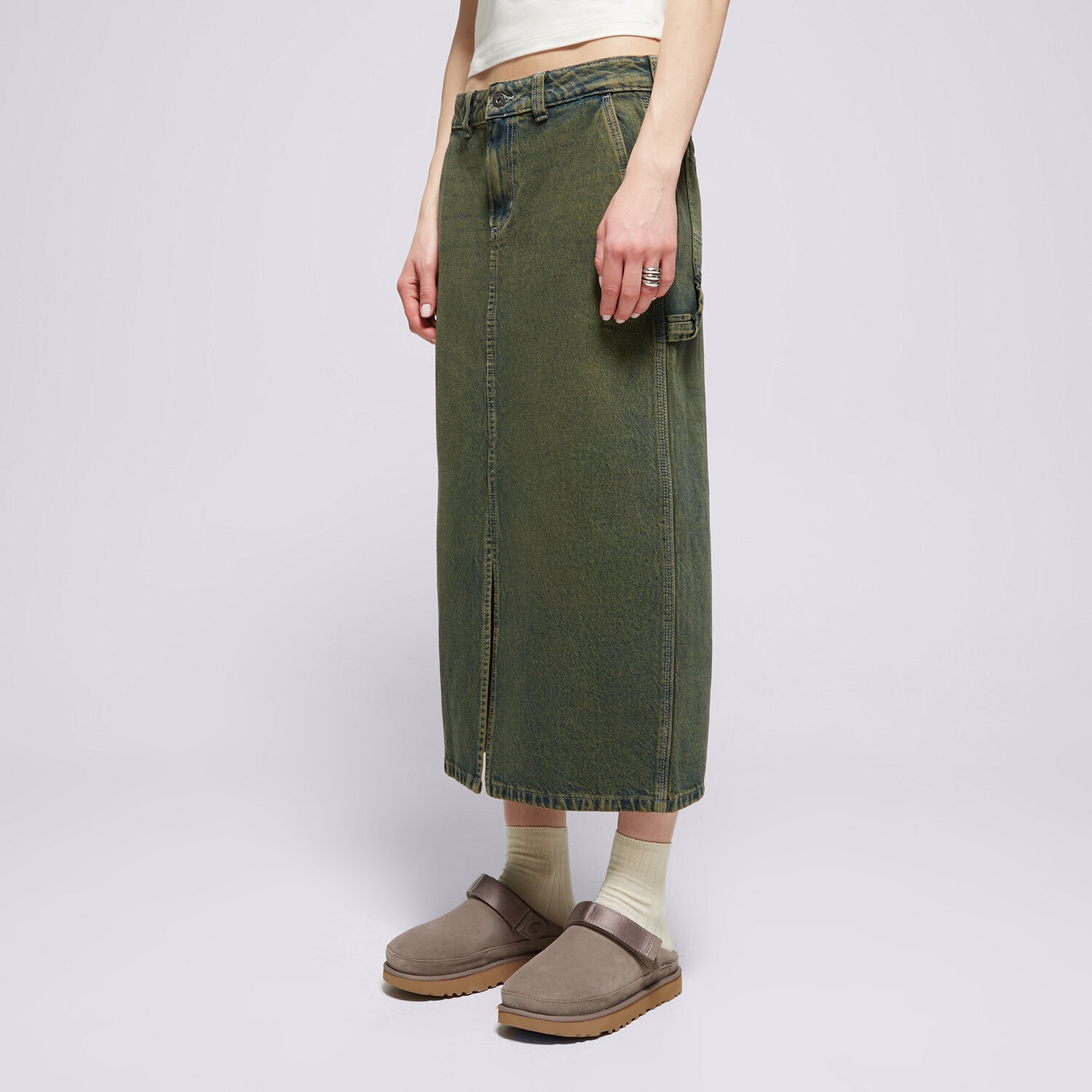 dámská sukně DICKIES SUKNĚ LONG DENIM CARPENTER SKIRT W DK0A866SK571 ZELENÁ
