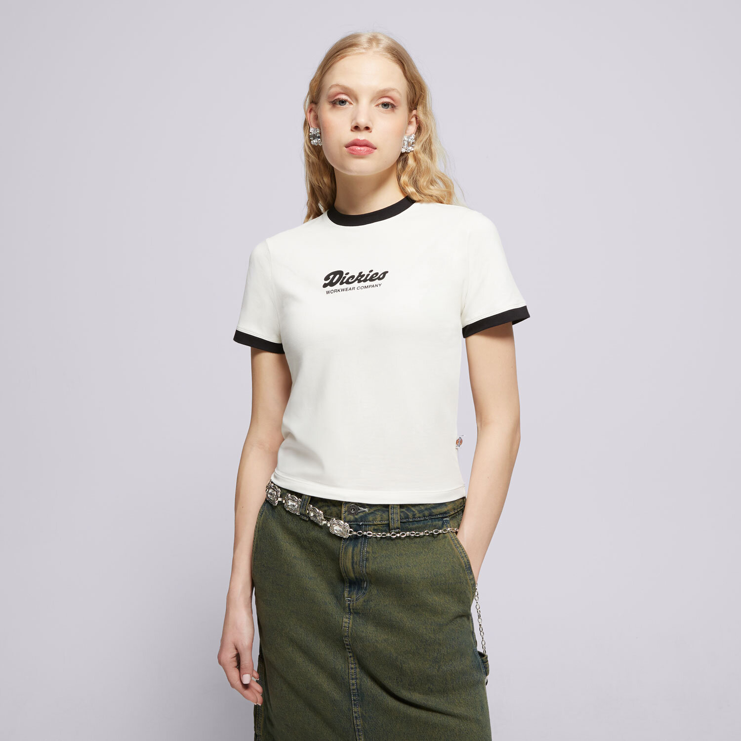 dámské tričko DICKIES TRIČKO LEWISTOWN RINGER SS TEE W DK0A4Z8IC481 BÉŽOVÁ