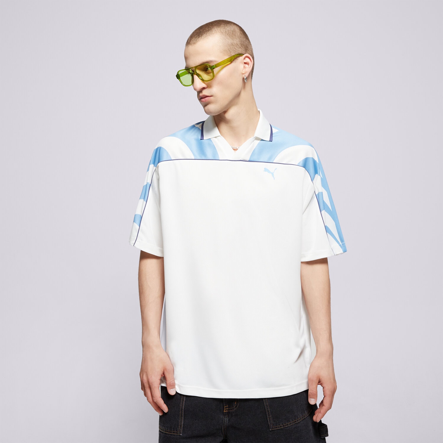 pánské tričko PUMA TRIČKO FUTURE.PUMA.ARCHIVE RELAXED FOOTBALL JERSEY 629687 02 BÍLÁ