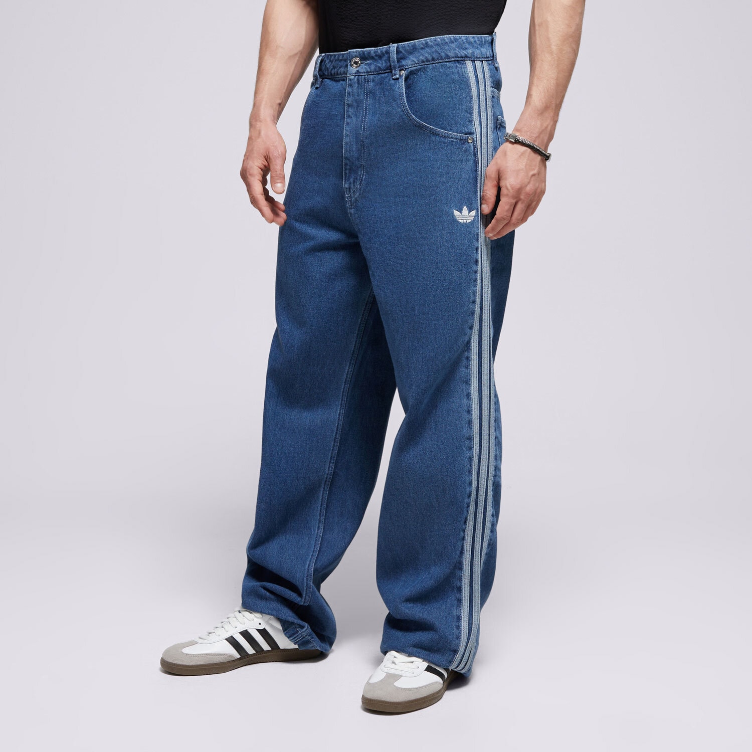 pánské kalhoty ADIDAS KALHOTY  DENIM FB PT JC6234 MODRÁ