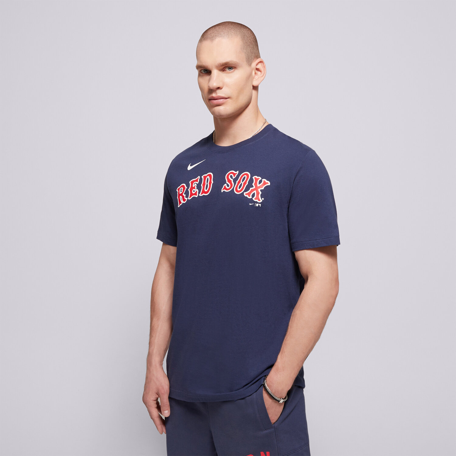 pánské tričko NIKE TRIČKO FUSE WORDMARK COTTON TEE BOSTON RED SOX N199-44B-BQ-0U5 TMAVOMODRÁ