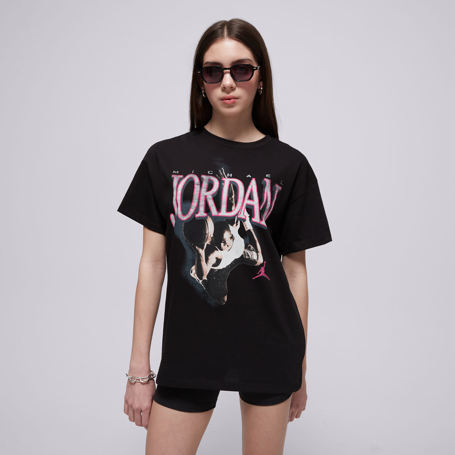 dětské tričko JORDAN TRIČKO JDG MJ SOAR OVERSIZED TEE GIRL 45D922-023 ČERNÁ
