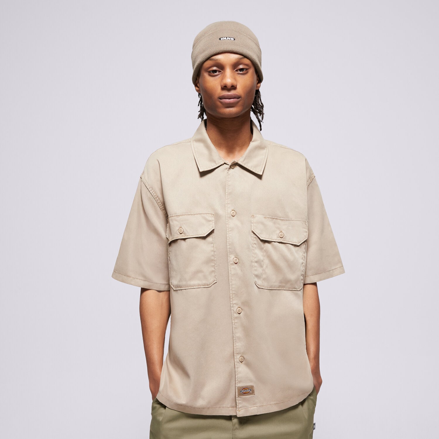 pánská košile DICKIES KOŠILE UNIONVILLE GD WORK SHIRT SS DK0A4Z7Q0DS1 BÉŽOVÁ