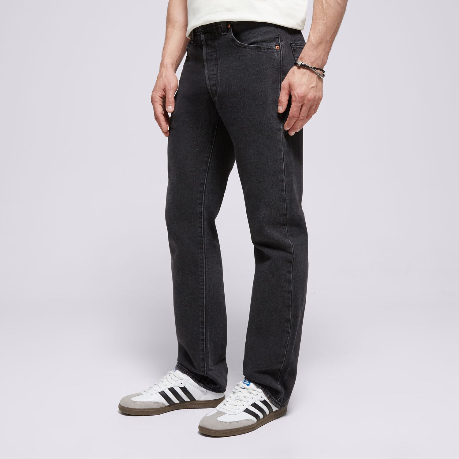 pánské kalhoty LEVI'S KALHOTY  501® 93 STRAIGHT BLACKS 79830-0339 ČERNÁ
