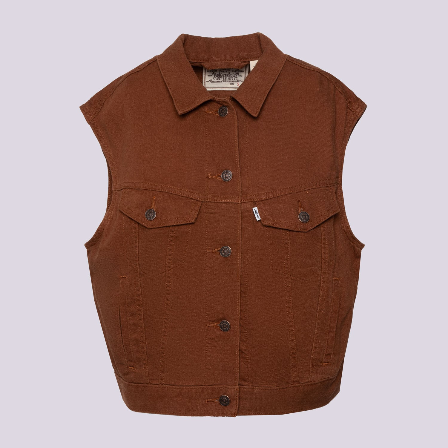 dámska vesta LEVI'S VESTA SHRUNKEN 90S VEST 001W2-0003 HNĚDÁ