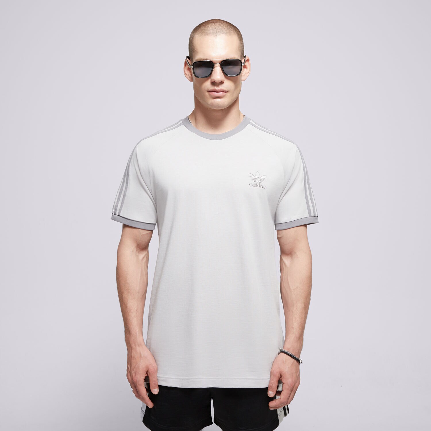 pánské tričko ADIDAS TRIČKO 3-STRIPES TEE JN7016 ŠEDÁ