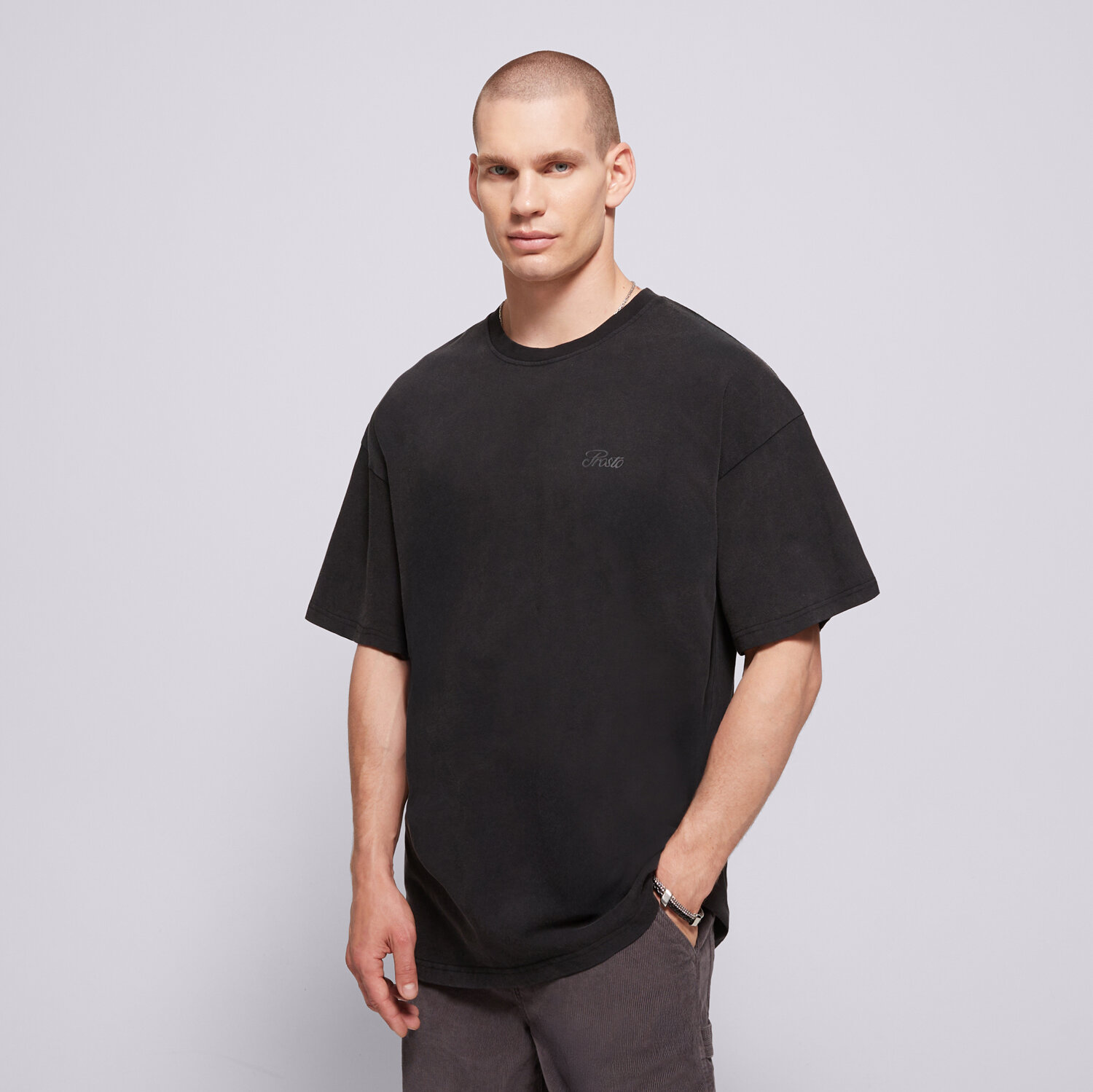 pánské tričko PROSTO TRIČKO HEX KL251MTEE1023 ŠEDÁ