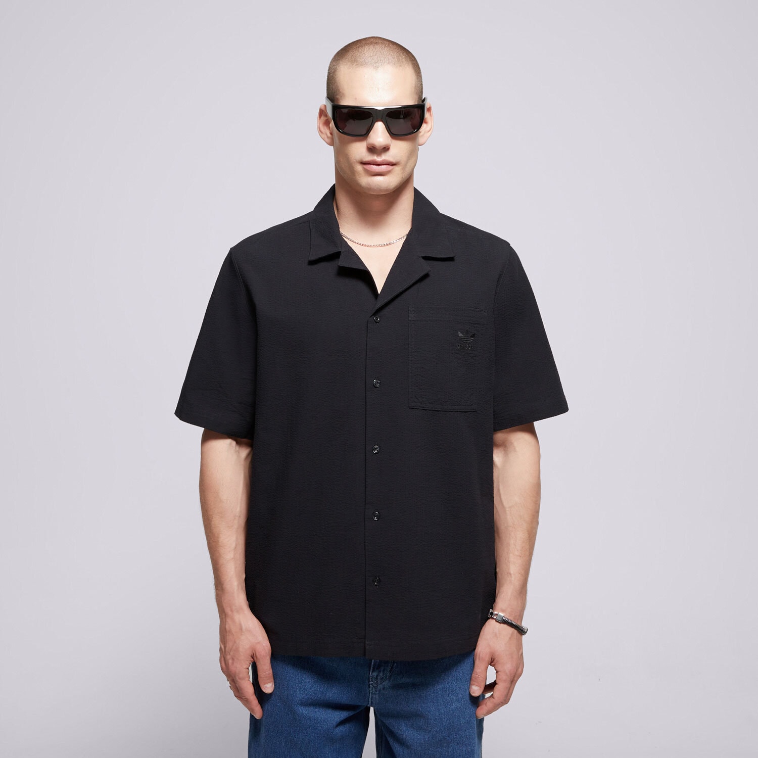 pánská košile ADIDAS KOŠILE ESS + SHIRT JD2455 ČERNÁ