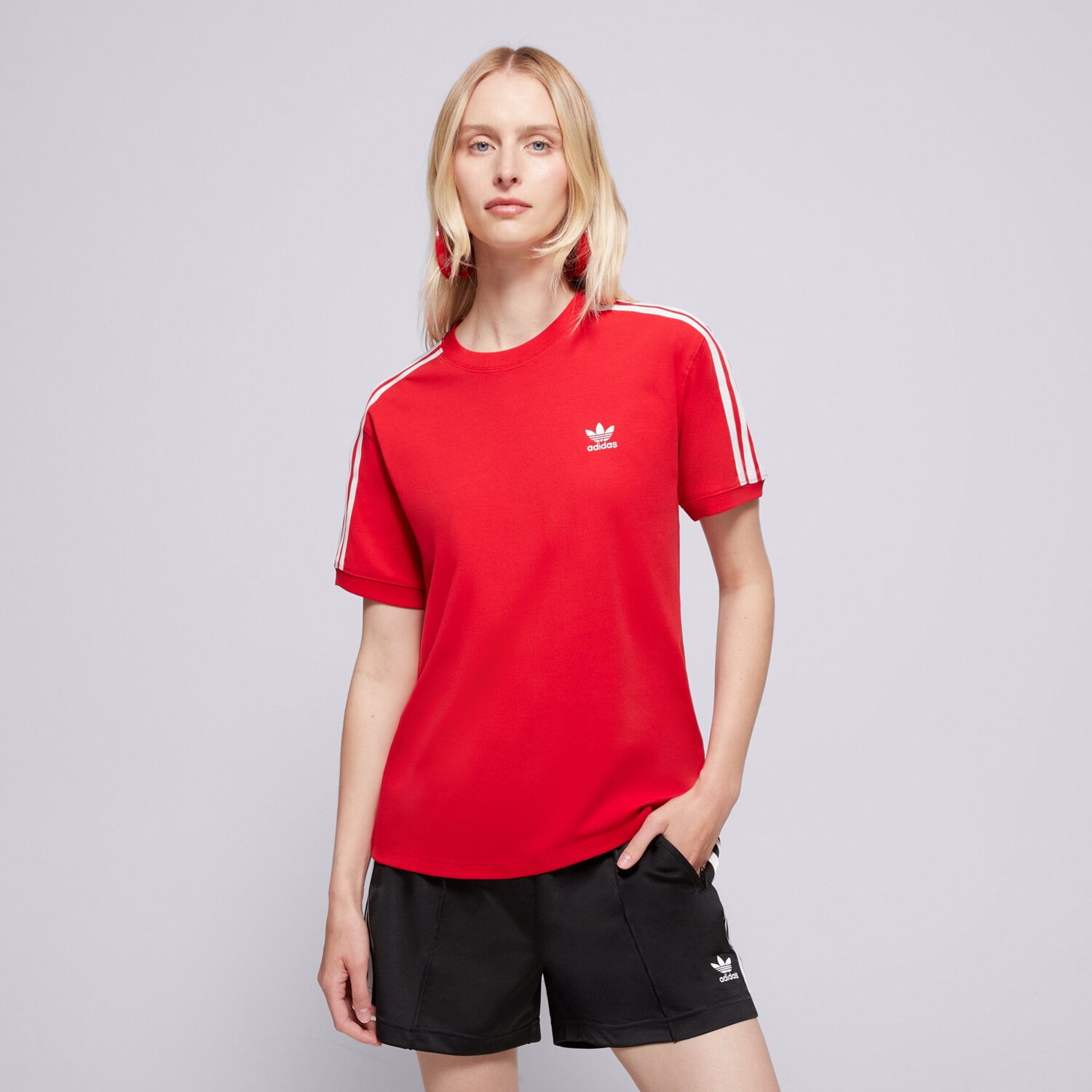 dámské tričko ADIDAS TRIČKO 3 STRIPE TEE IR8050 ČERVENÁ