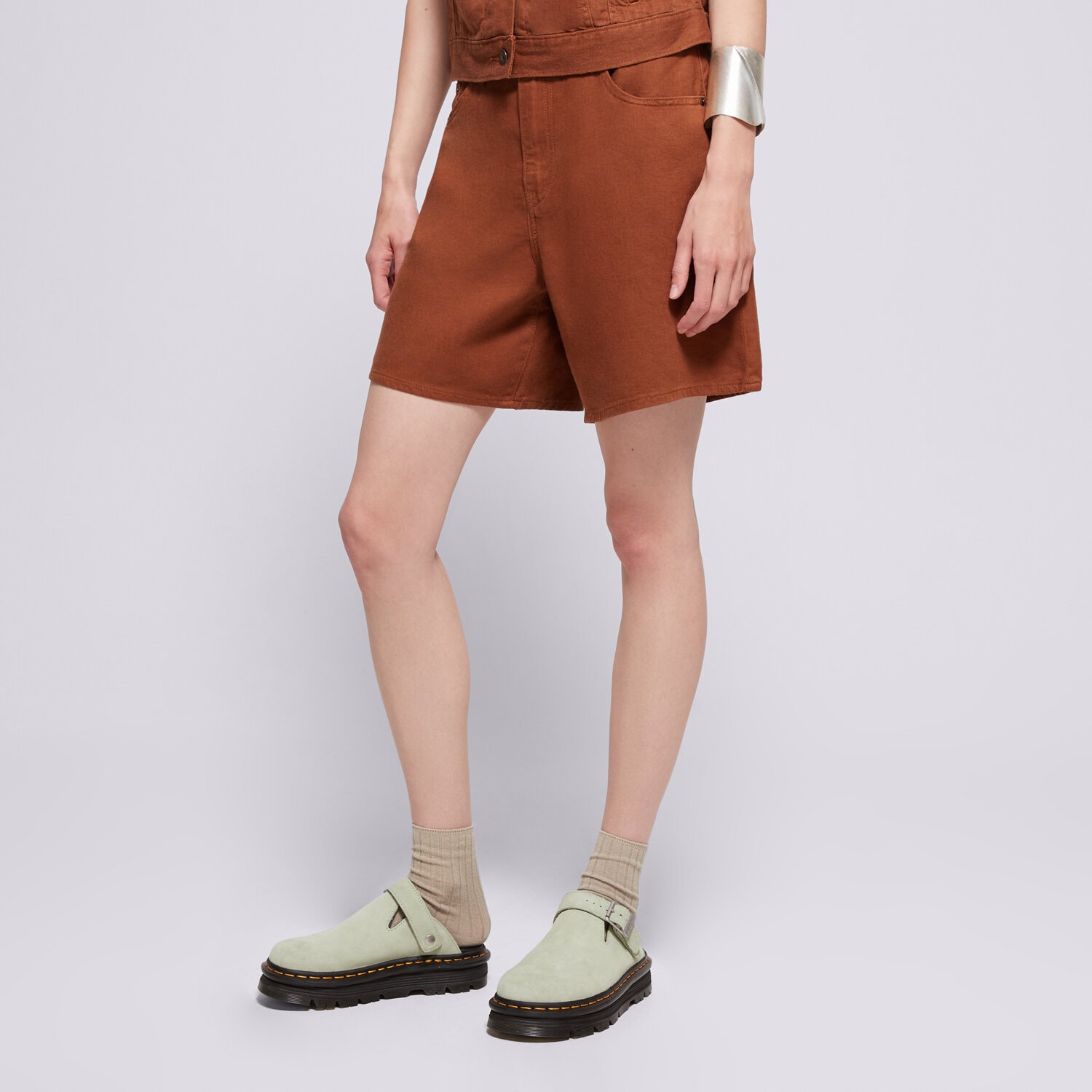 dámské kraťasy LEVI'S ŠORTKY  HIGH BAGGY SHORT A9311-0009 HNĚDÁ