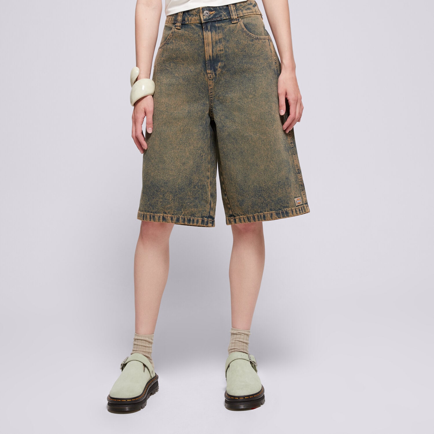 dámské kraťasy DICKIES ŠORTKY  CARPENTER DENIM JORT W DK0A4Z85K581 ŠEDÁ