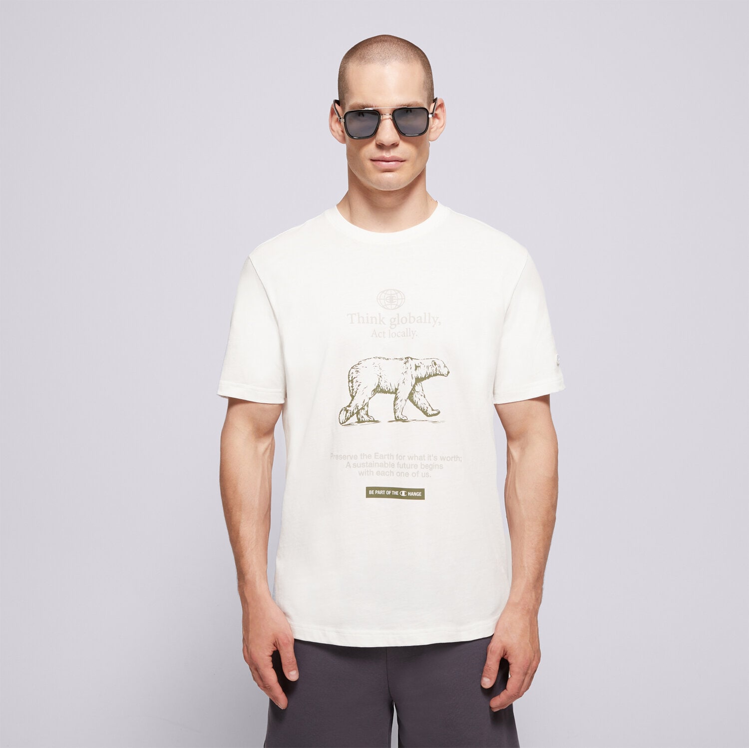 pánské tričko CHAMPION TRIČKO SS TEE 220757 WW048 BÍLÁ