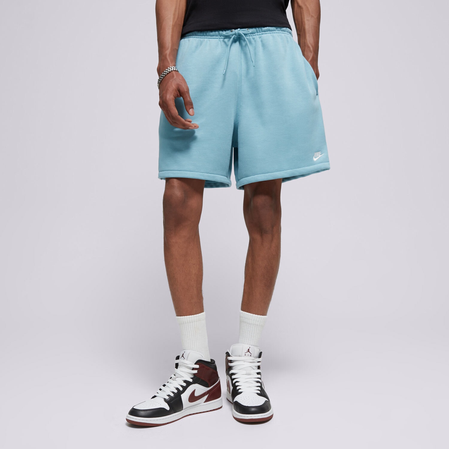 pánské kraťasy NIKE ŠORTKY  M NK CLUB FLOW FT SHORT FN3520-464 MODRÁ