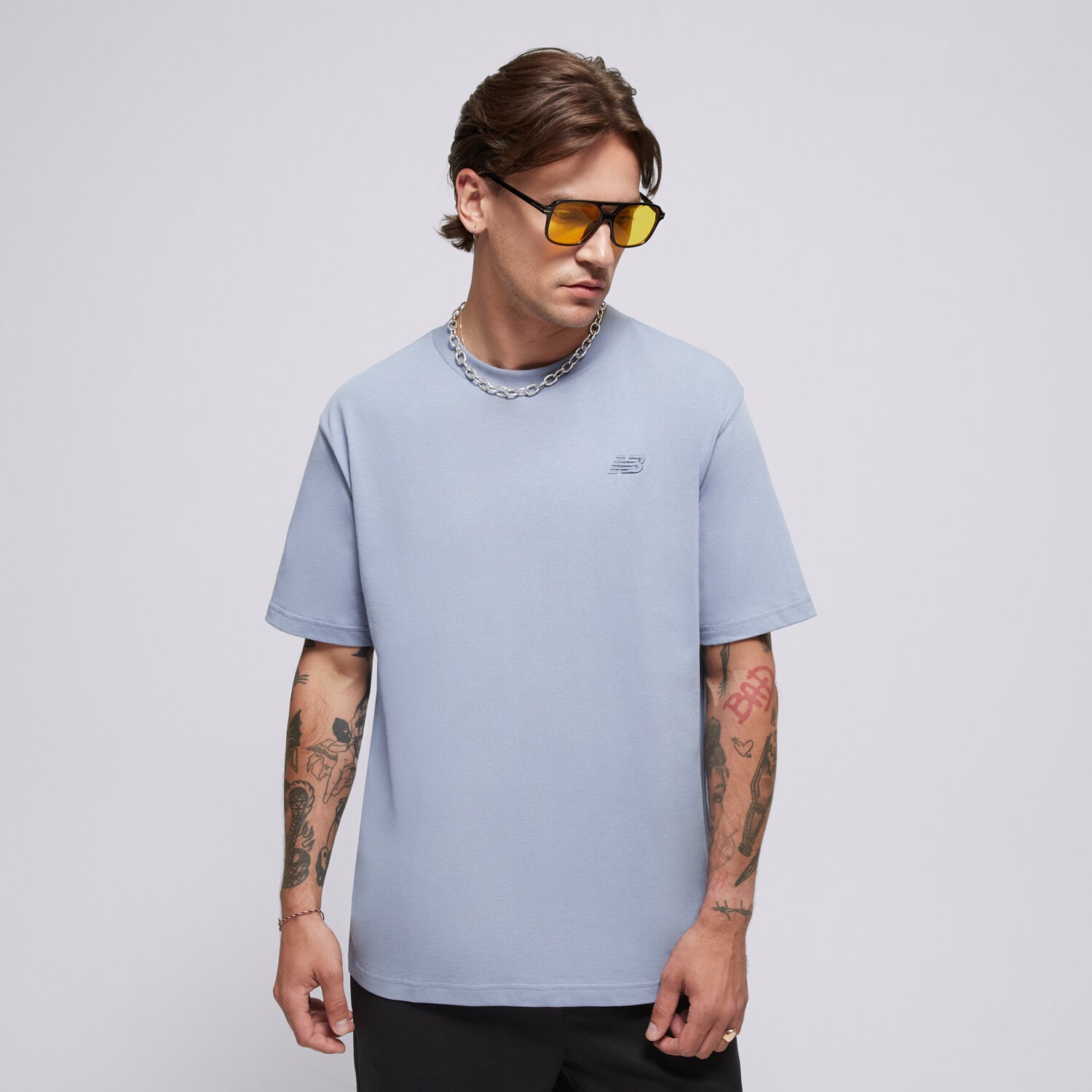 pánské tričko NEW BALANCE TRIČKO ATHLETICS COTTON TRIČKO MT41533DUS MODRÁ