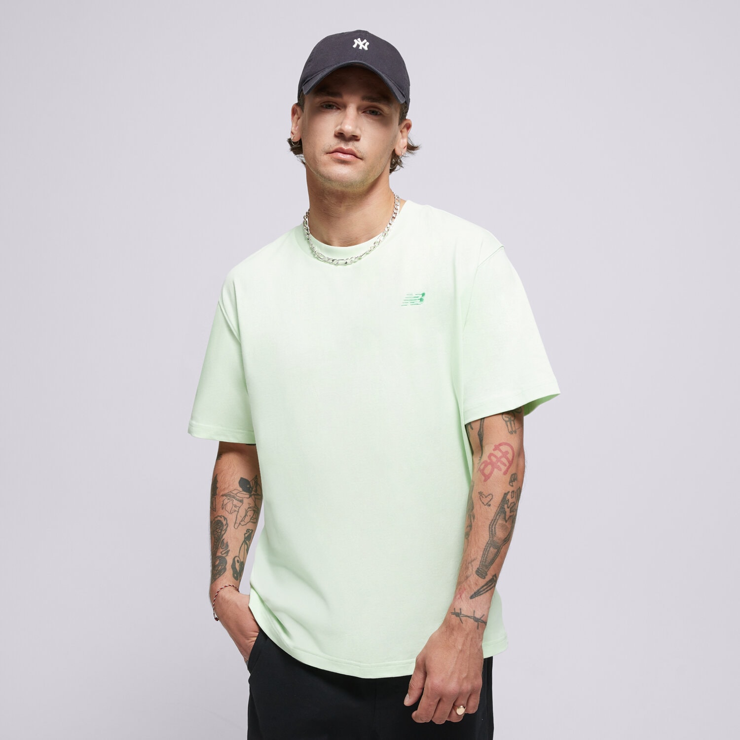 pánské tričko NEW BALANCE TRIČKO ATHLETICS COTTON TRIČKO MT41533MEW ZELENÁ