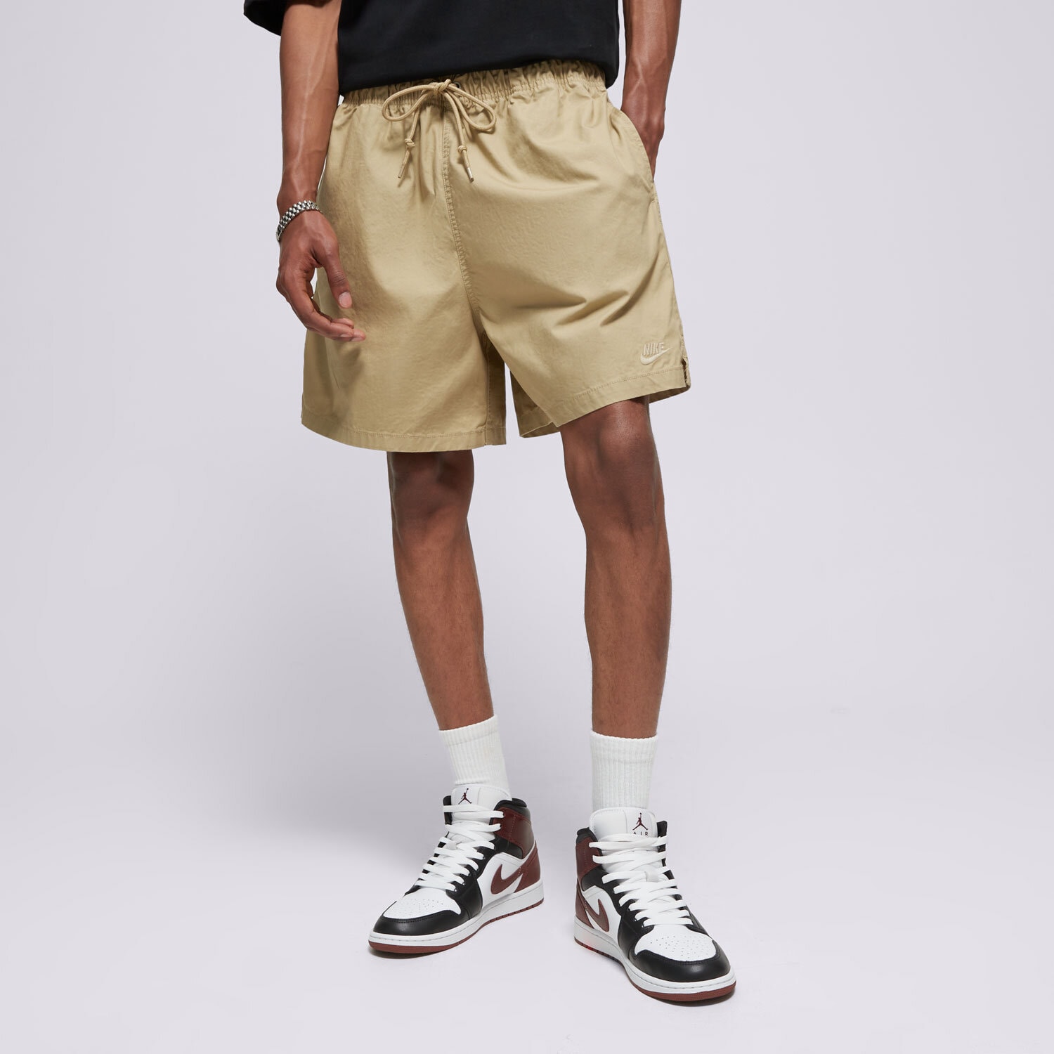 pánské kraťasy NIKE ŠORTKY  M NK CLUB FLOW WASH SHORT HJ1946-297 BÉŽOVÁ