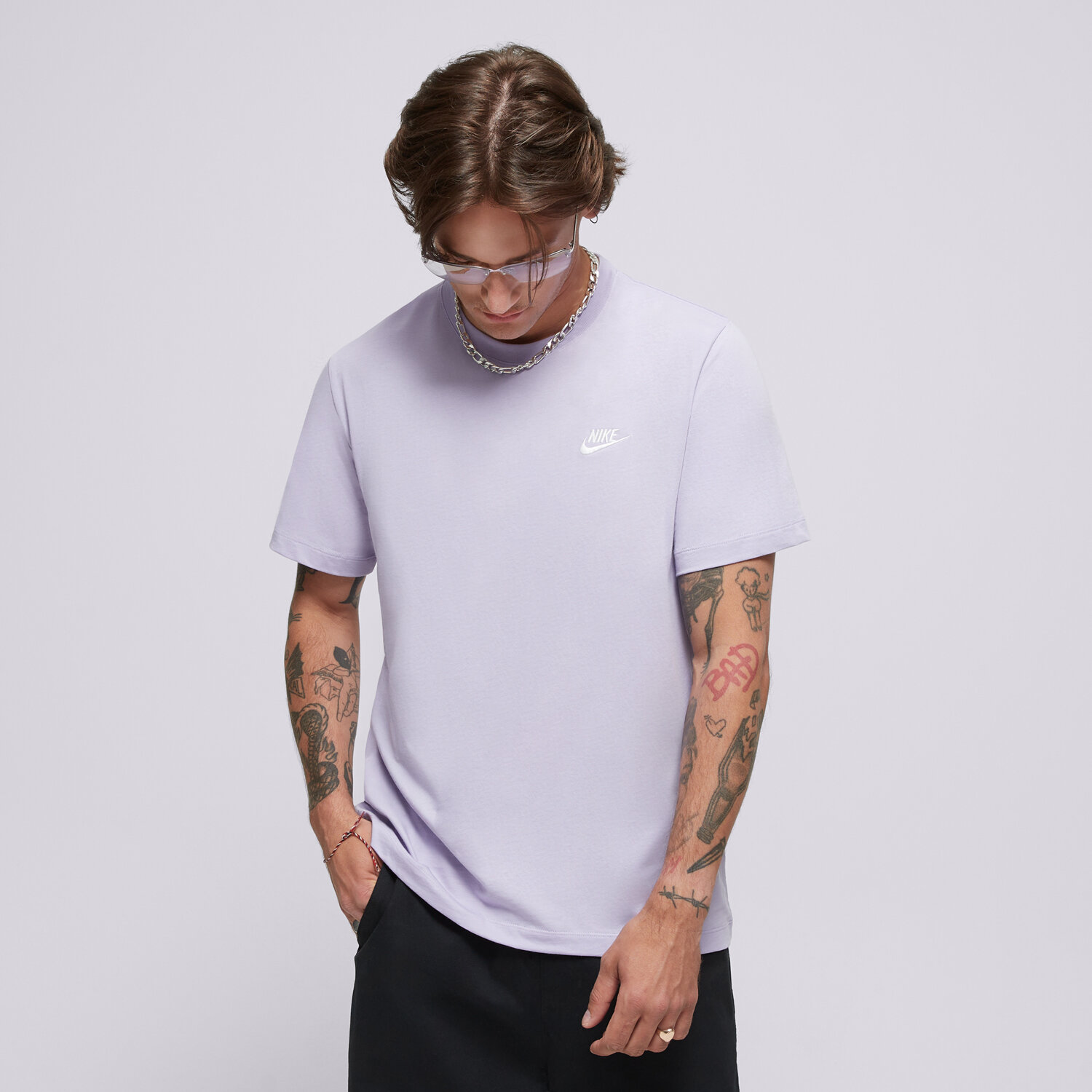 pánské tričko NIKE TRIČKO M NSW CLUB TEE AR4997-515 FIALOVÁ