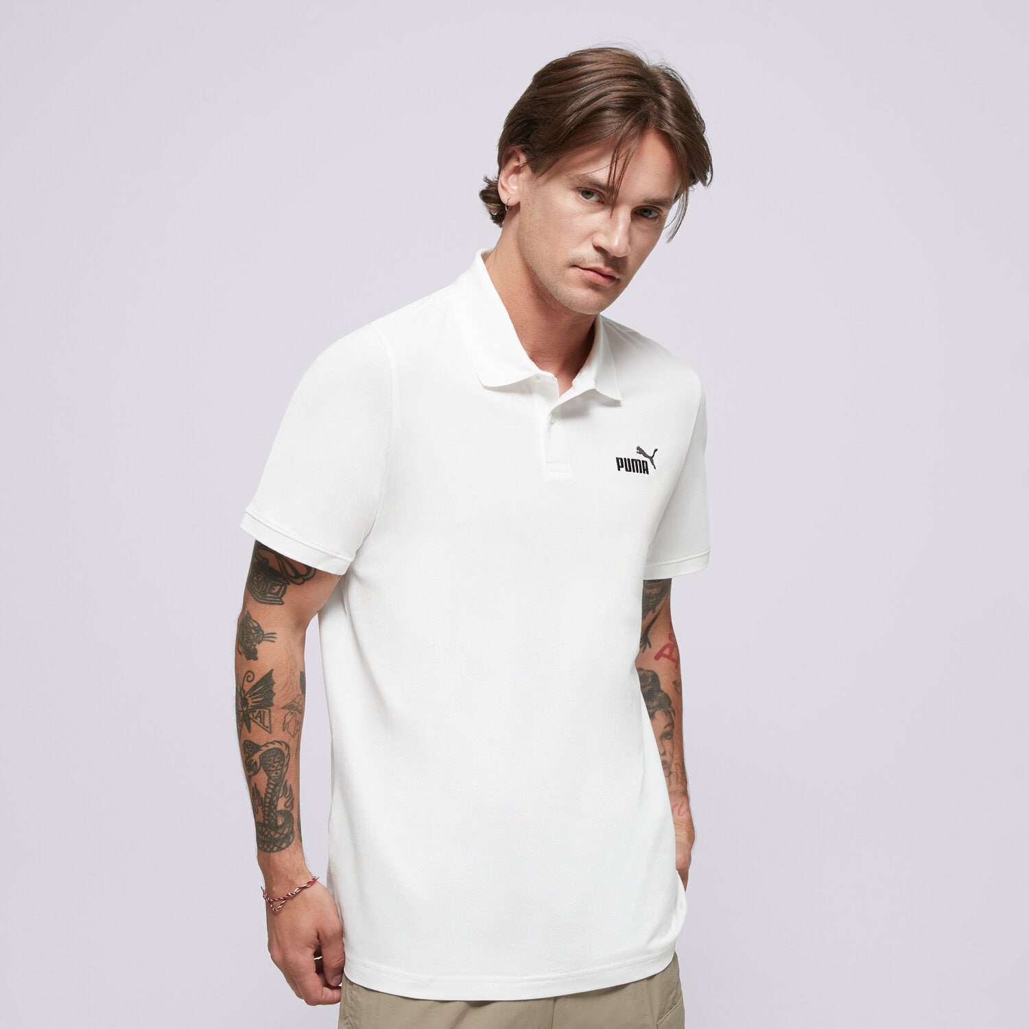 pánské polo tričko PUMA TRIČKO ESS NO. 1 LOGO PIQUE 68255202 BÍLÁ