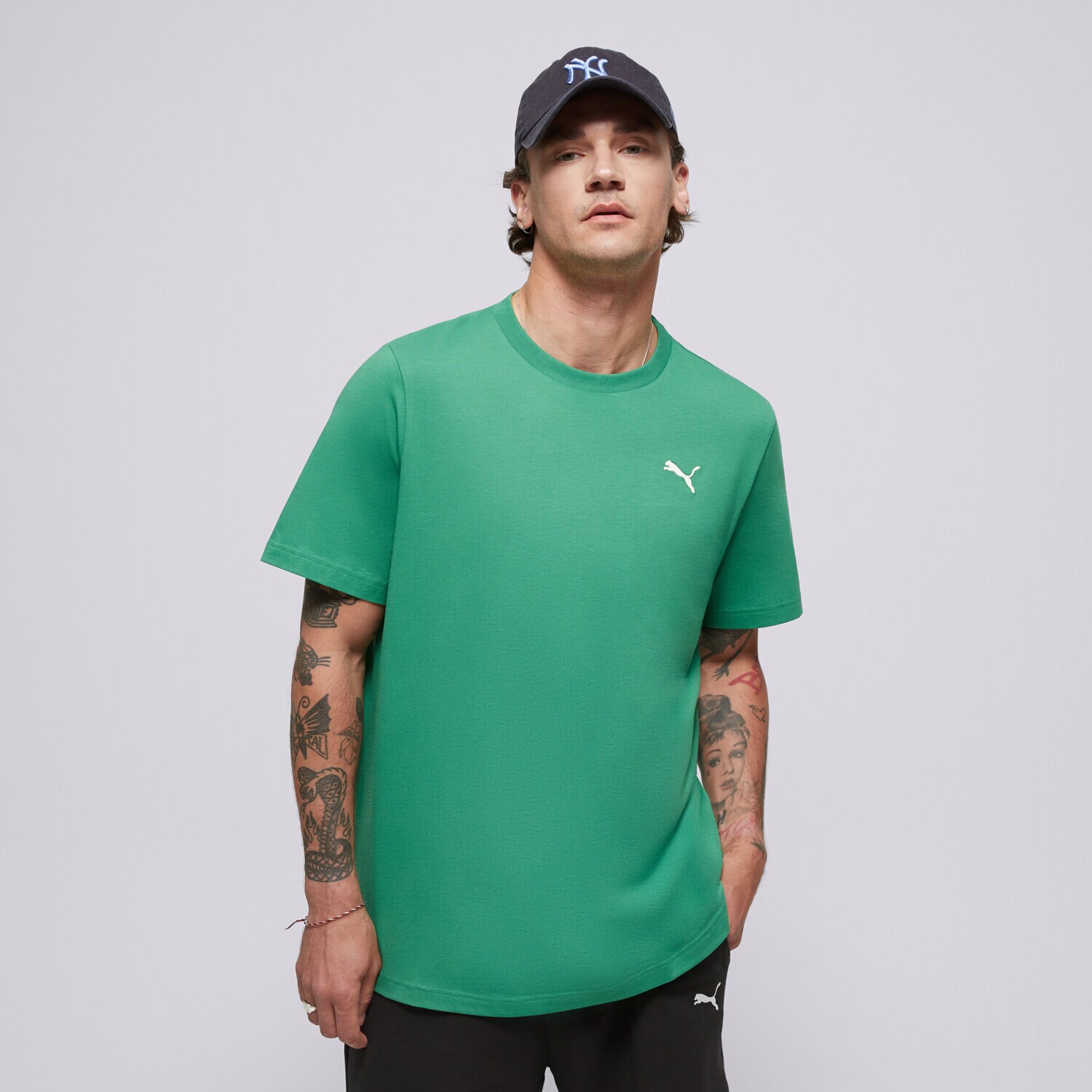 pánské tričko PUMA TRIČKO WARDROBE ESS TEE 629644 86 ZELENÁ